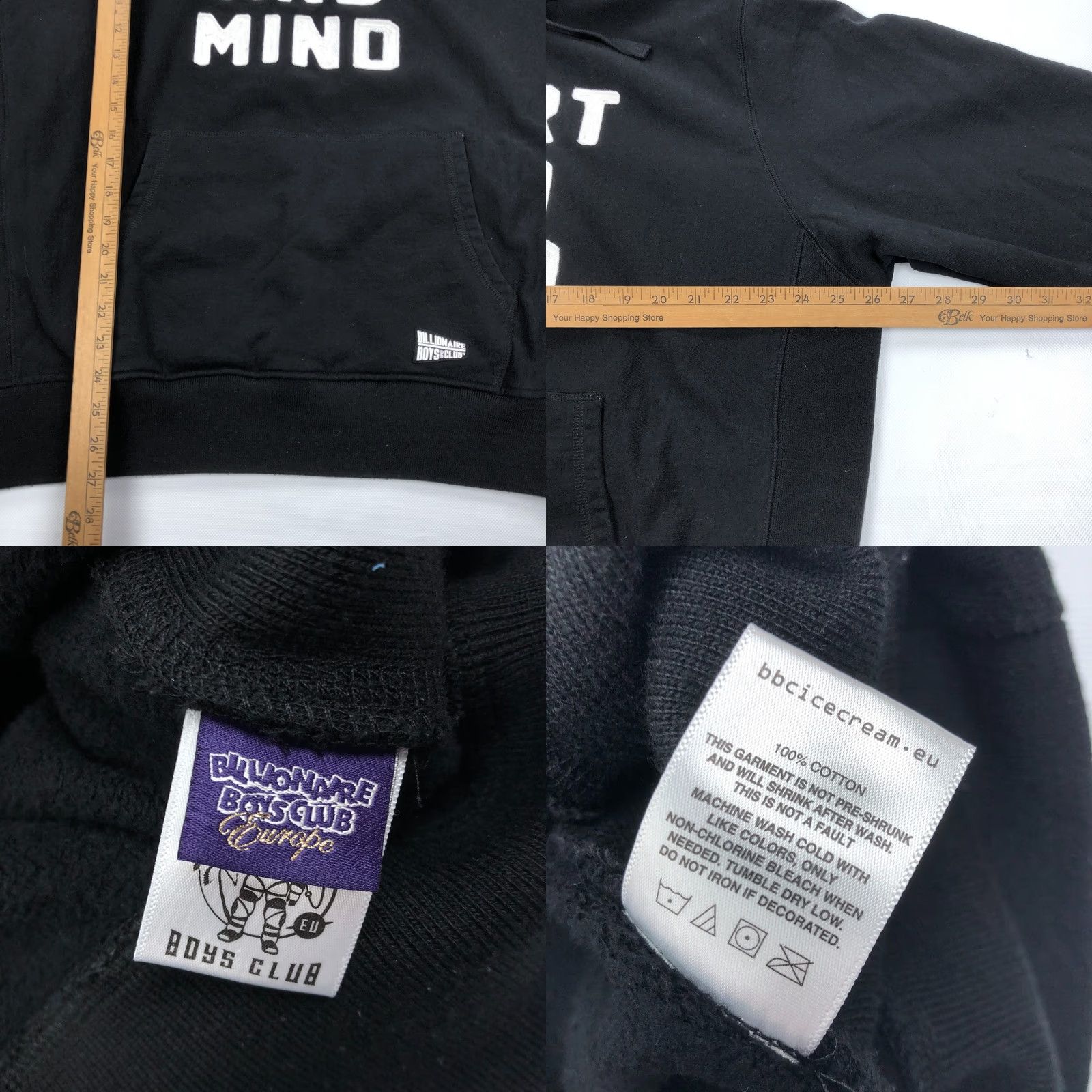 Billionaire Boys Club VINTAGE Billionaire Boys Club BBC Heart and Mind Hoodie Men's XL Black Pullover Sweatshirt Size US XL / EU 56 / 4 - 8 Thumbnail