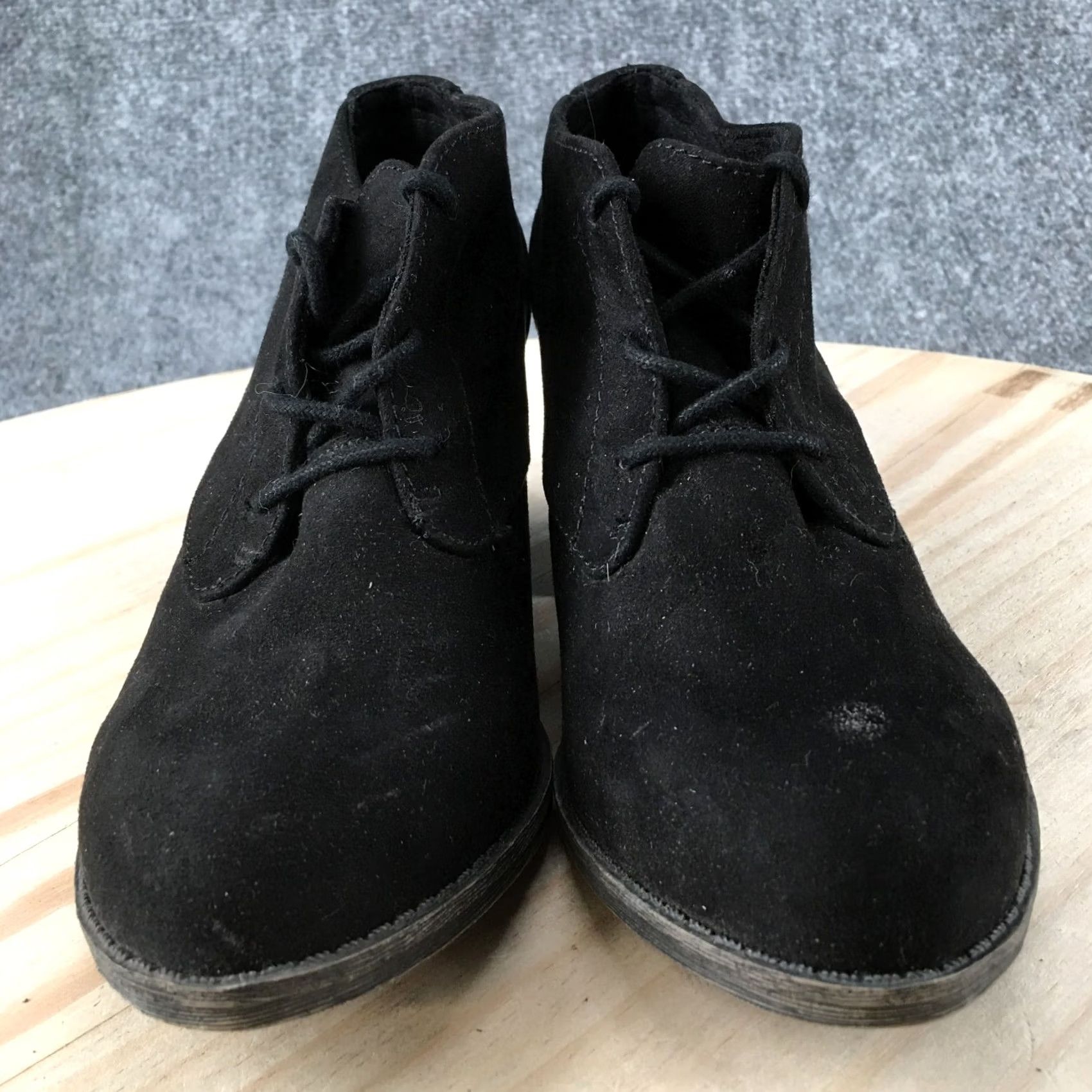 Vintage Rocket Dog Boots Womens 6 Sam Casual Lace Up Ankle Bootie Black Fabric Heels Size US 6 / IT 36 - 7 Thumbnail