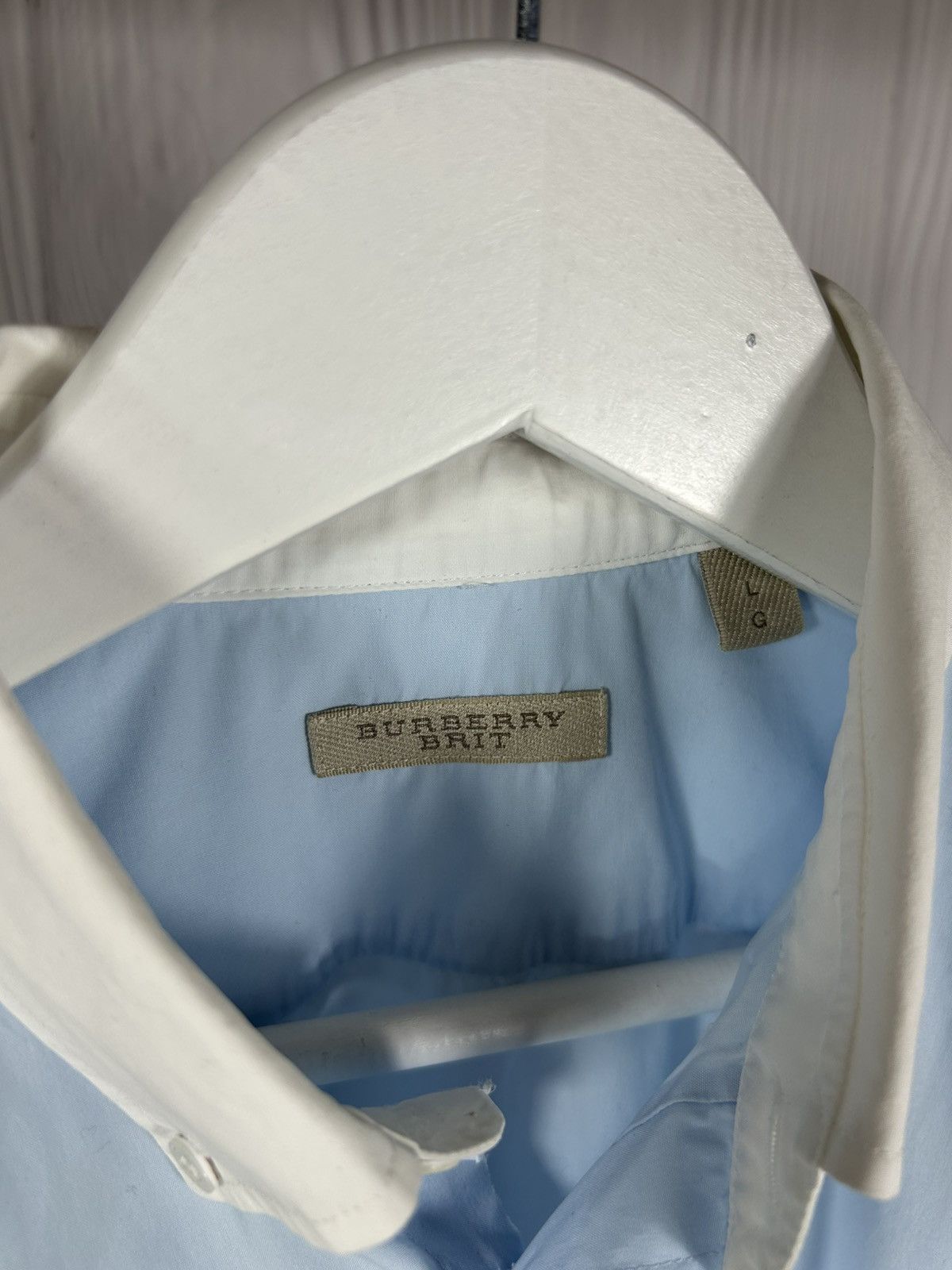 Burberry Burberry Brit Blue/White Shirt Size L Size US L / EU 52-54 / 3 - 13 Thumbnail