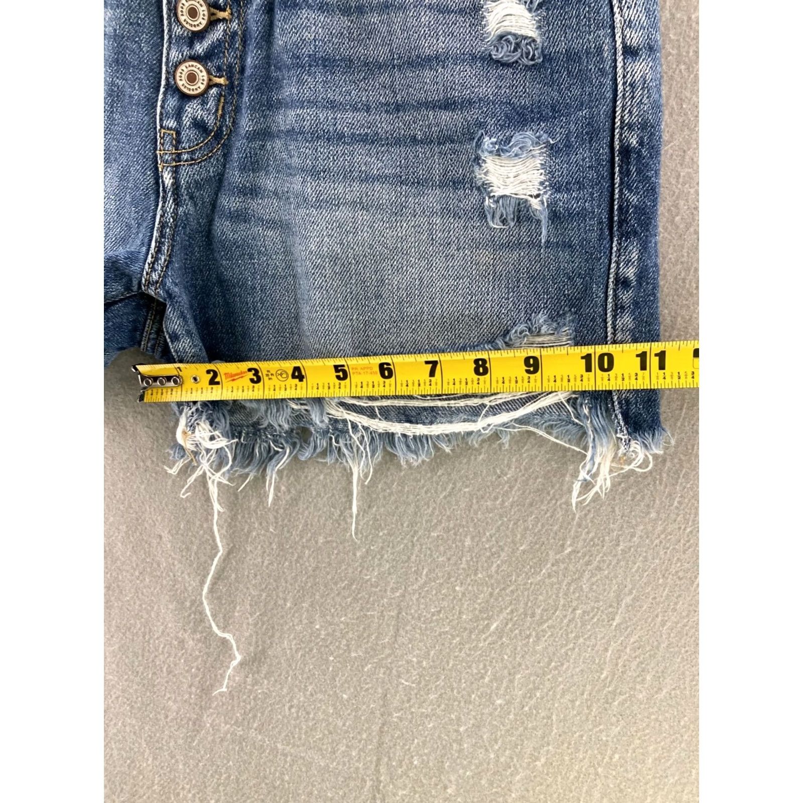 Denime Kancun Denim Shorts Womens L Blue 5-Pocket Regular Mid Rise Distressed Denim Shorts Size 36" / US 14 / IT 50 - 5 Thumbnail