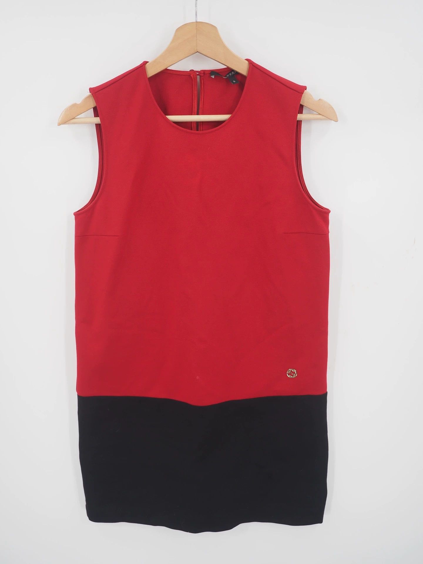 Gucci GUCCI Red and Black Contrast Sleeveless Dress, Size S Size S / US 4 / IT 40 - 1 Thumbnail