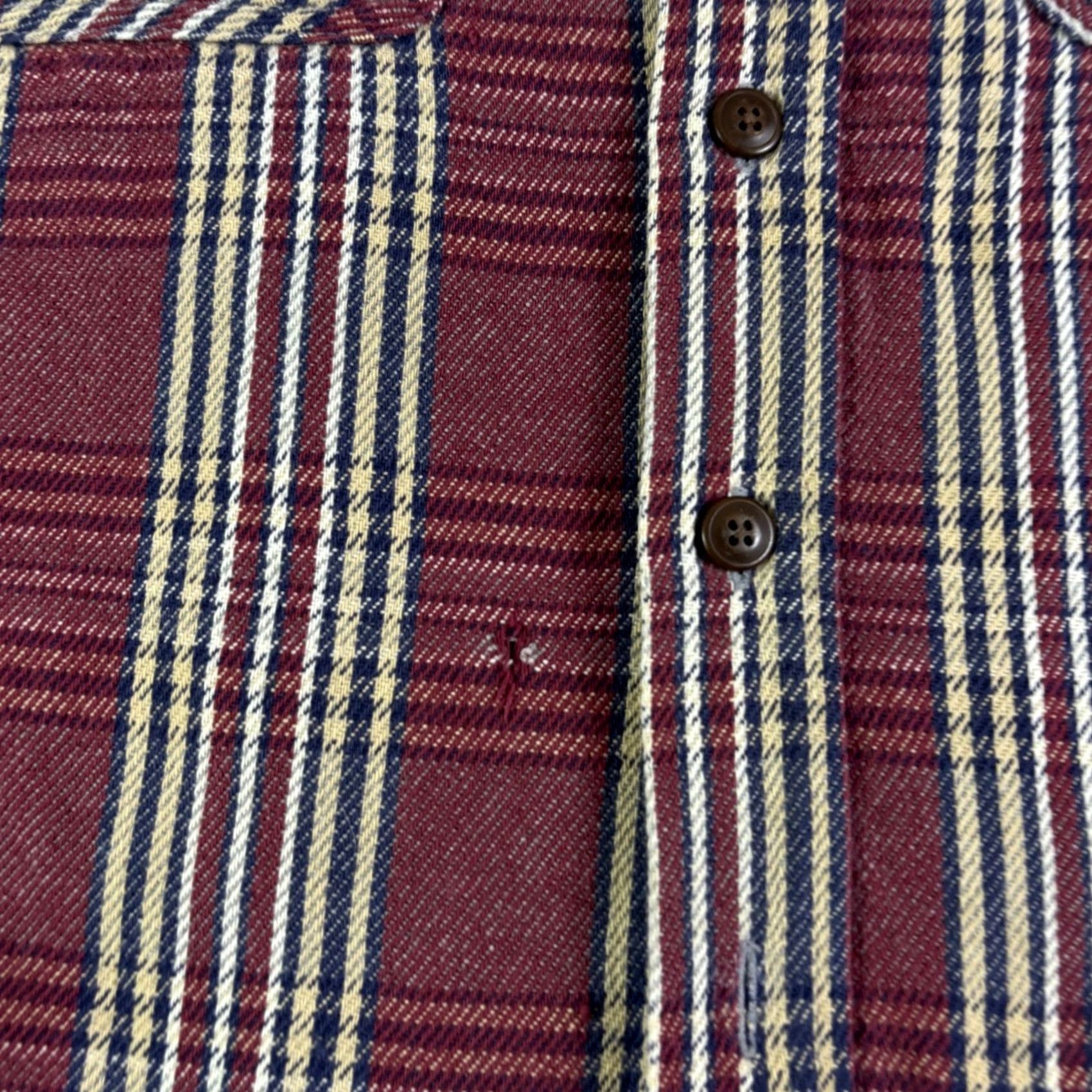 Vintage St. John's Bay Heavyweight Flannel Shirt Mens XLT Tall Burgundy Plaid Cotton Work Size US XL / EU 56 / 4 - 7 Thumbnail