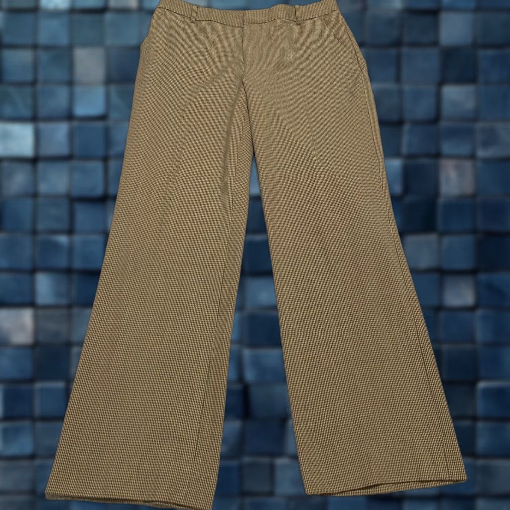Chaps Chaps Womens Dress Pants Brown Plaid Houndstooth Wide-Leg Office Business 4 Size 27" / US 4 / IT 40 - 1 Thumbnail