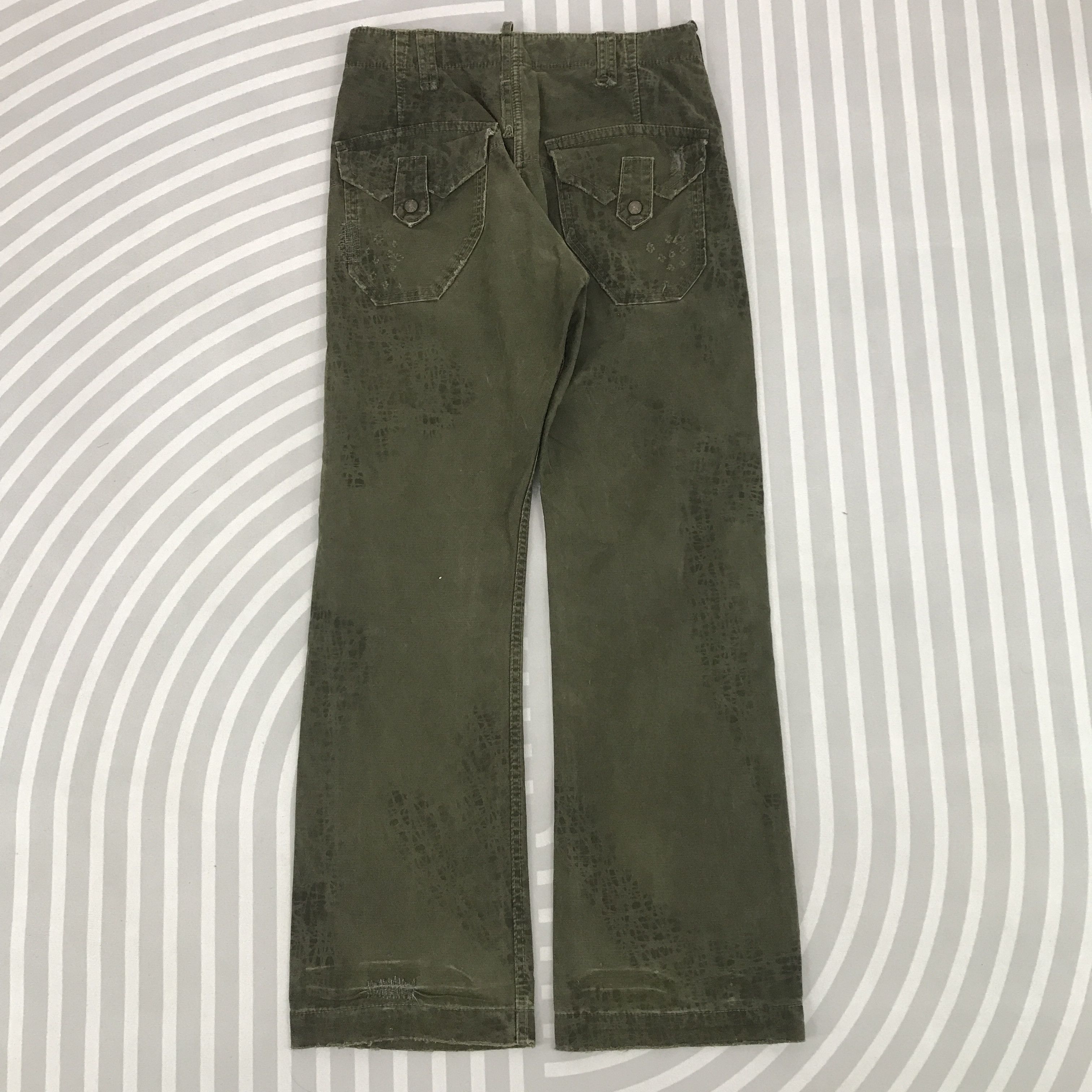 Edwin × Vintage Vintage Edwin 505 Khaki Drak Green Distressed jeans Size US 30 / EU 46 - 2 Thumbnail