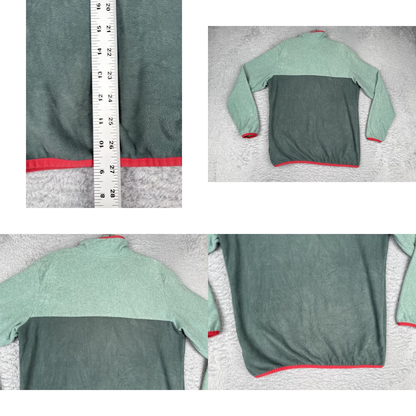 Vintage Columbia Sweatshirt Womens L Green Red Fleece Snap Pullover Quarter Button Size L / US 10 / IT 46 - 9 Thumbnail