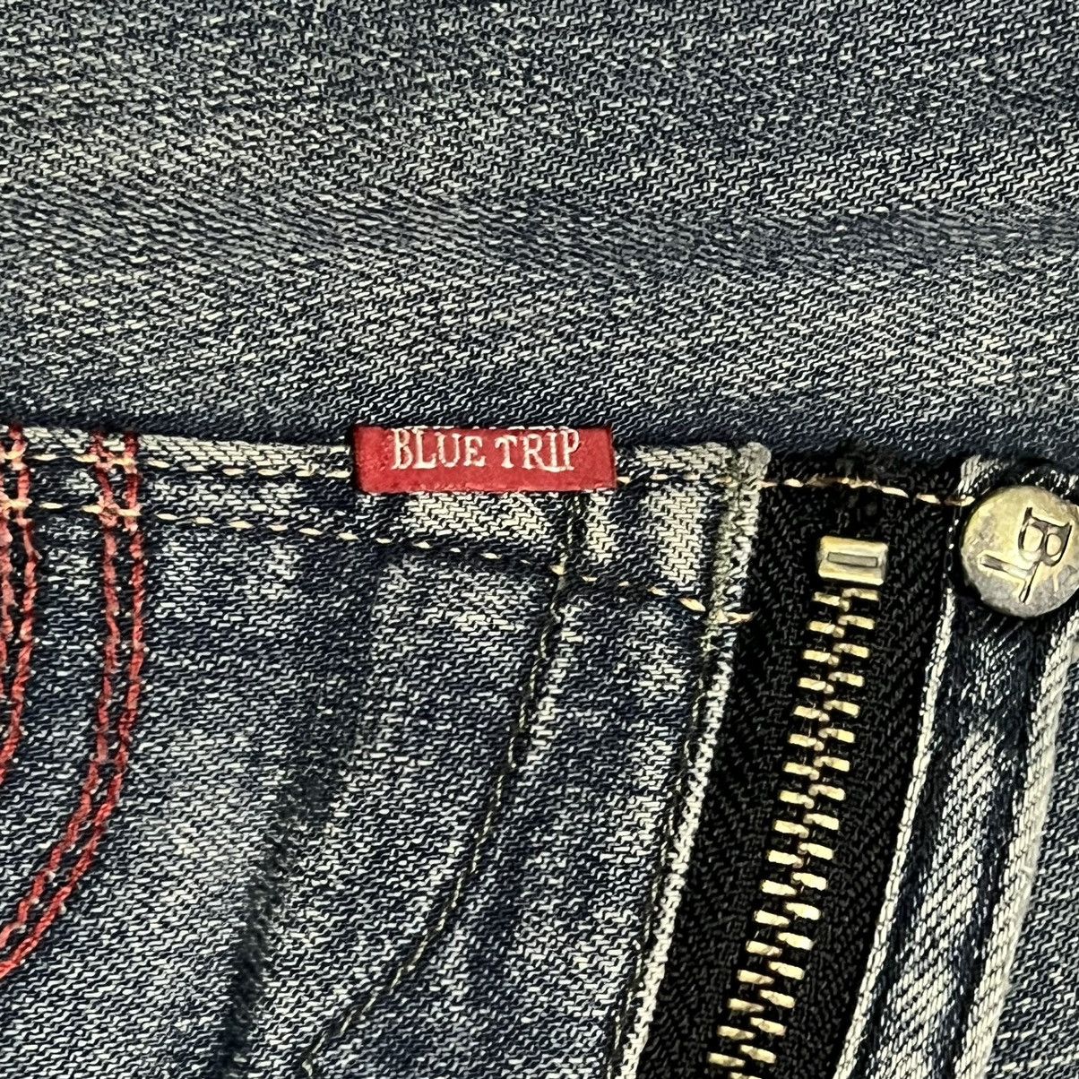 Edwin Edwin Blue Trip Distressed Design Denim Jeans Size US 33 - 20 Thumbnail