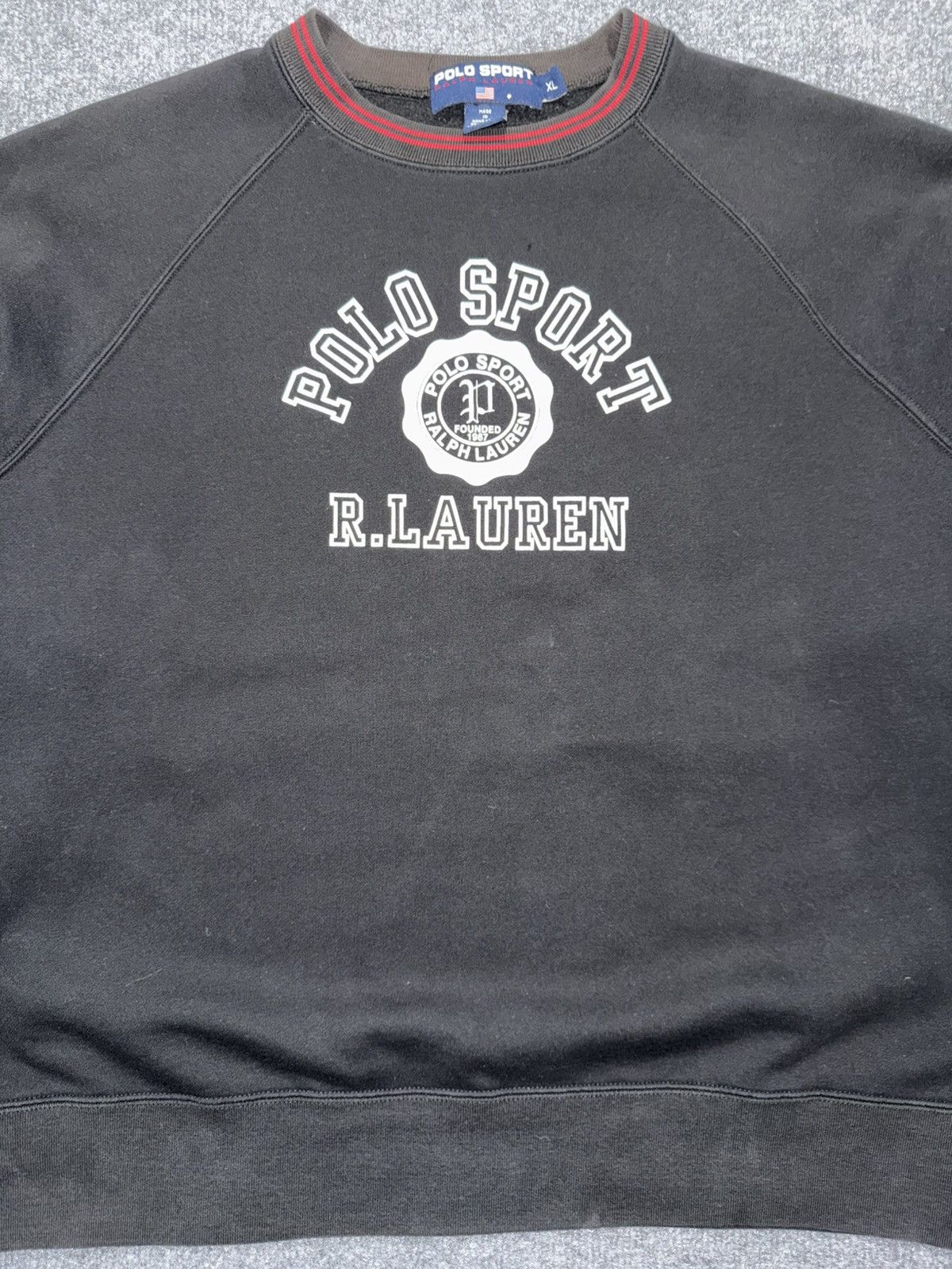 Polo Ralph Lauren Vintage Polo Sport Ralph Lauren Crewneck Sweatshirt Black XL Size US XL / EU 56 / 4 - 2 Thumbnail