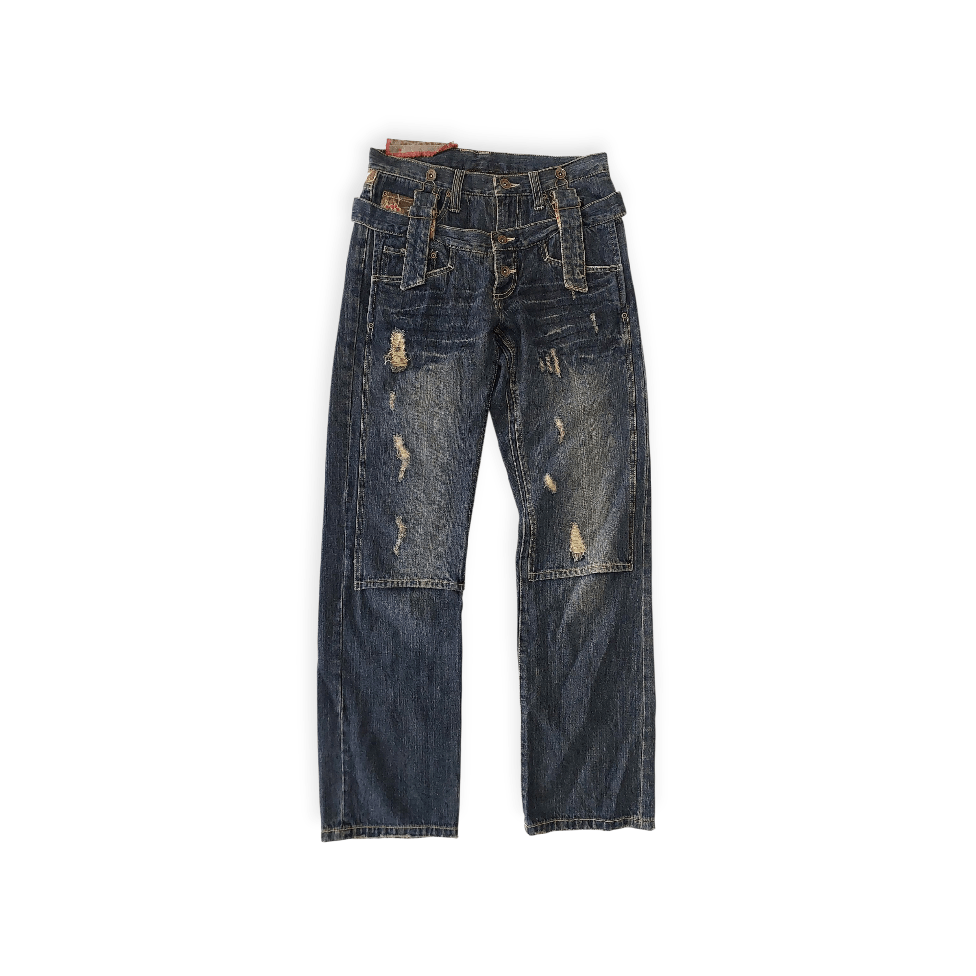 Japanese Brand JAPANESE BRAND DISTRESSED DOUBLE KNEE JEANS PANT Size US 30 / EU 46 - 1 Thumbnail