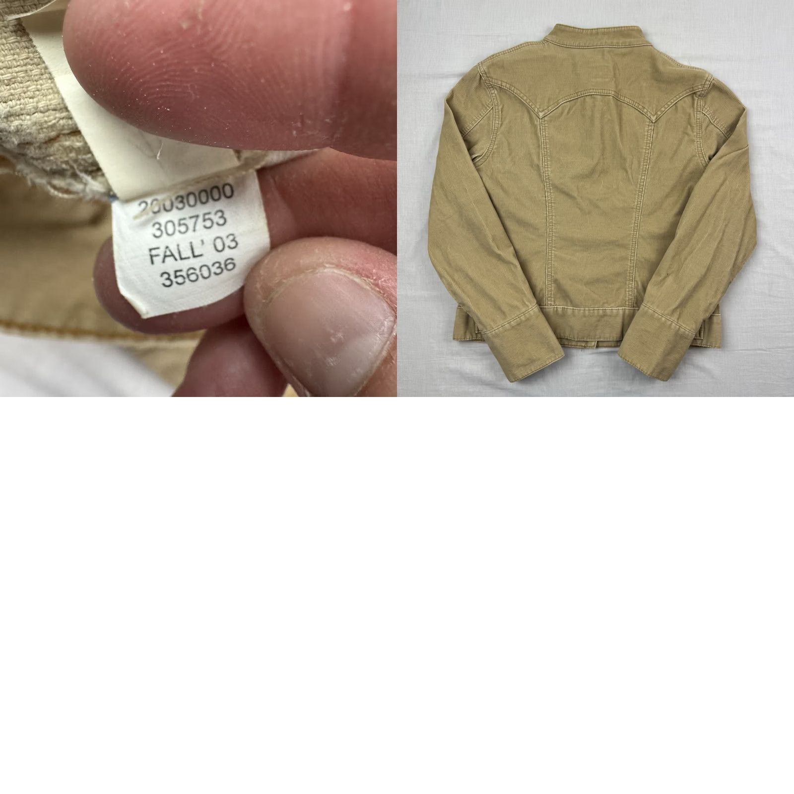 Gap VINTAGE Gap Corduroy Snap Up Jacket Womens M Beige Hipster 90s Y2K Fall 2003 Jacket Womens M Beige Hipster 90s Y2K Fall 2003 Size M / US 6-8 / IT 42-44 - 9 Thumbnail