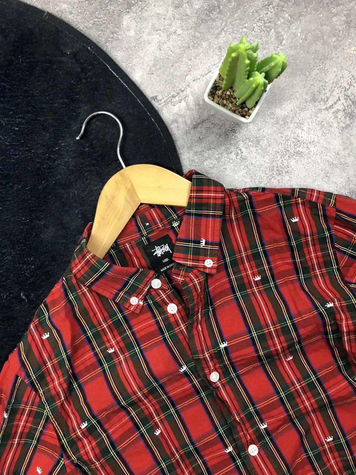 Stussy STUSSY Hype Checkered Monogram Crown Logo Streetwear Y2kRare Size US S / EU 44-46 / 1 - 4 Thumbnail