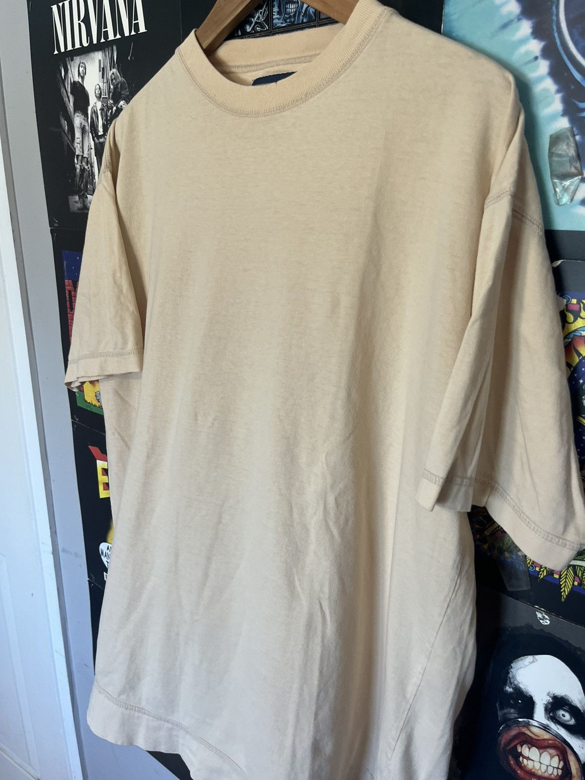 Other Vintage 90’s Cream Essential oversized boxy tee shirt Size US XL / EU 56 / 4 - 8 Thumbnail