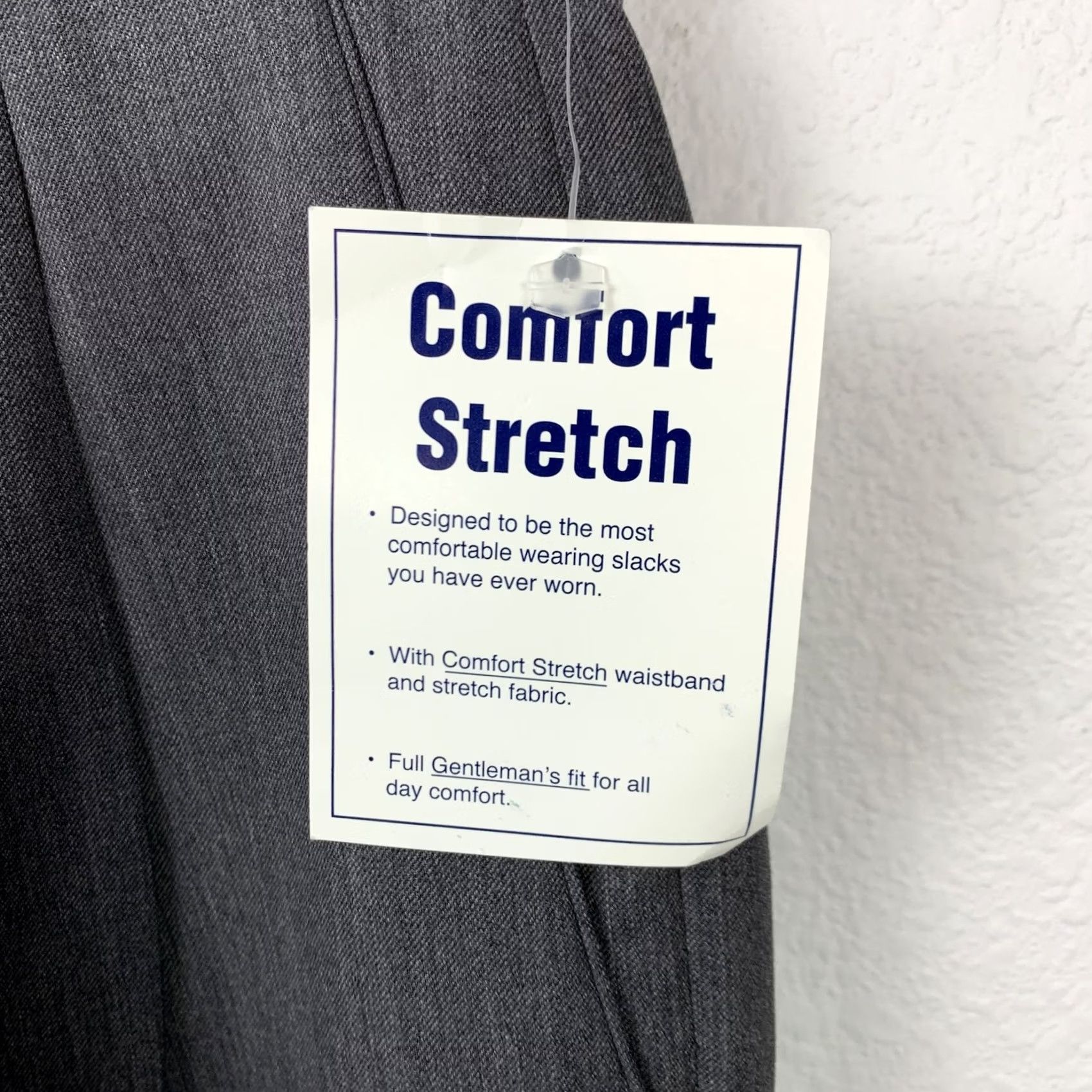 Vintage Haspel Men's Dress Pants Comfort Stretch Pleated 100% Wool Charcoal Gray 30R NWT Size US 30 / EU 46 - 3 Thumbnail