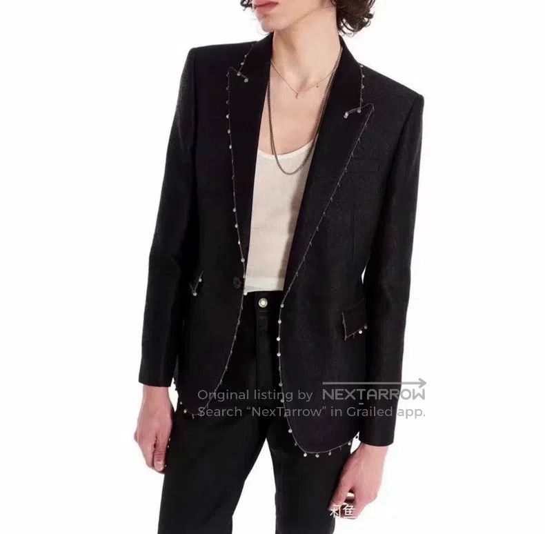 Saint Laurent Paris Saint Laurent Paris Dark Patterned Brocade Sequin Suit Size US S / EU 44-46 / 1 - 6 Thumbnail