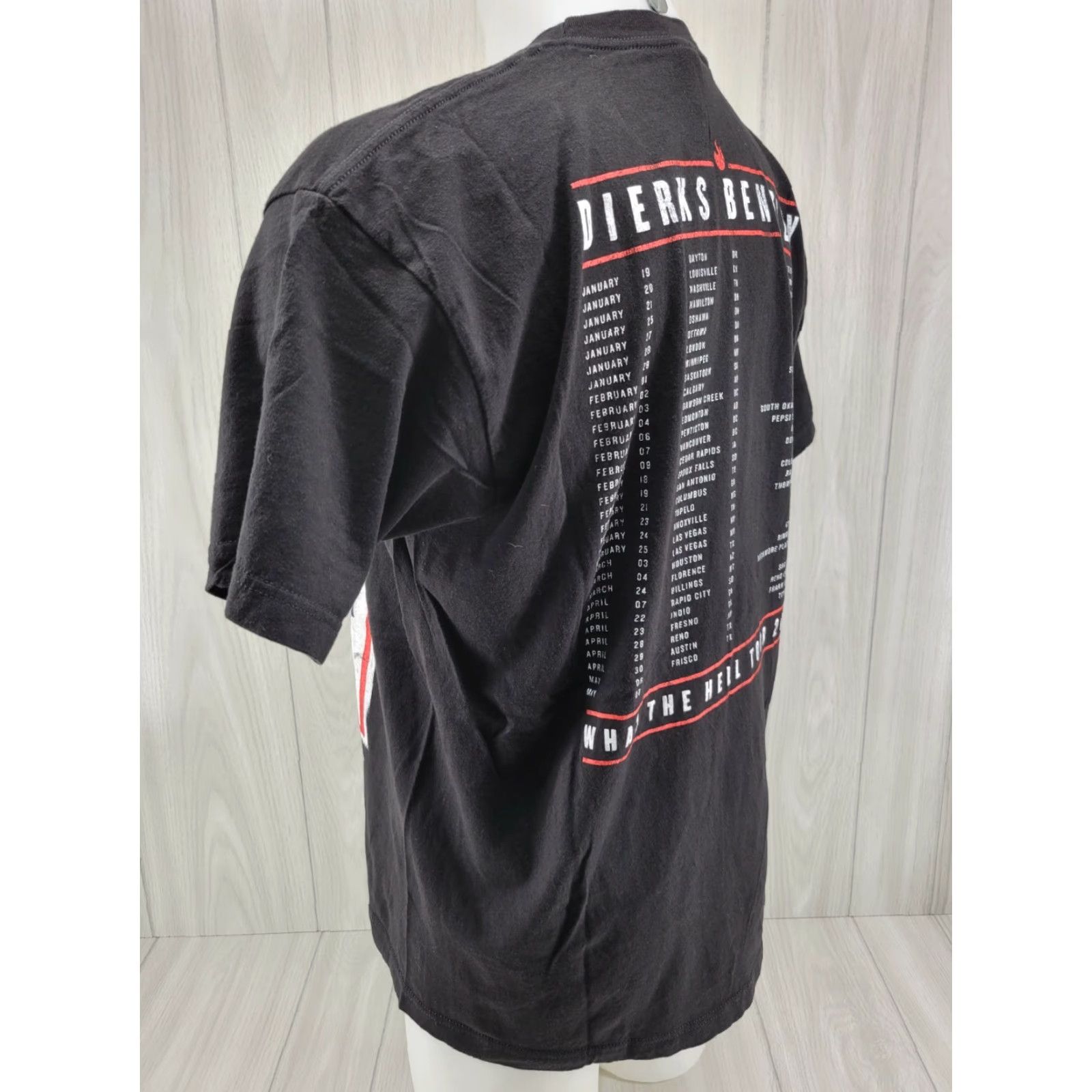 Tultex DIERKS BENTLEY 2017 What The Hell Concert Tour T-SHIRT Mens XL Black Tultex Graphic Tee Shirts Mens Music Tour Merch Size US XL / EU 56 / 4 - 6 Thumbnail