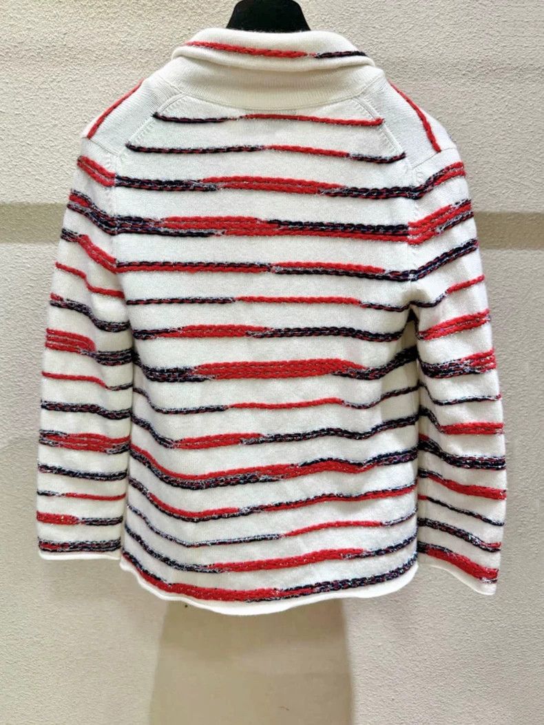 Chanel Chanel Show silk striped cashmere coat Size XXS / US 00 / IT 34 - 2 Thumbnail