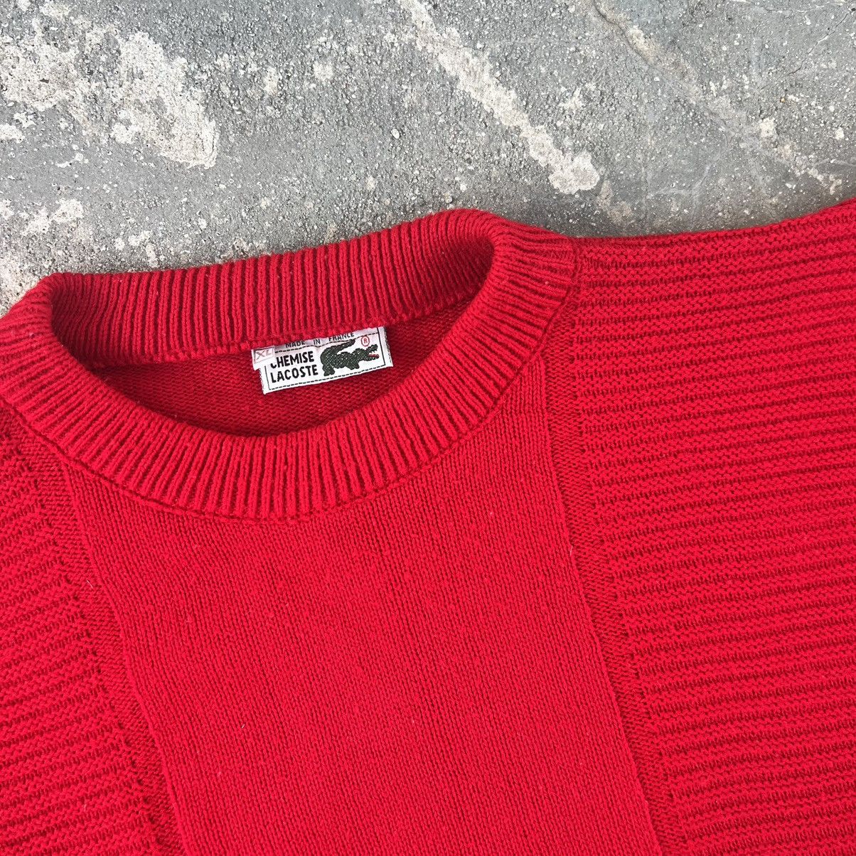Izod × Lacoste × Vintage Lacoste Vintage Knit Sweater Red Sweatshirt Size US L / EU 52-54 / 3 - 5 Thumbnail