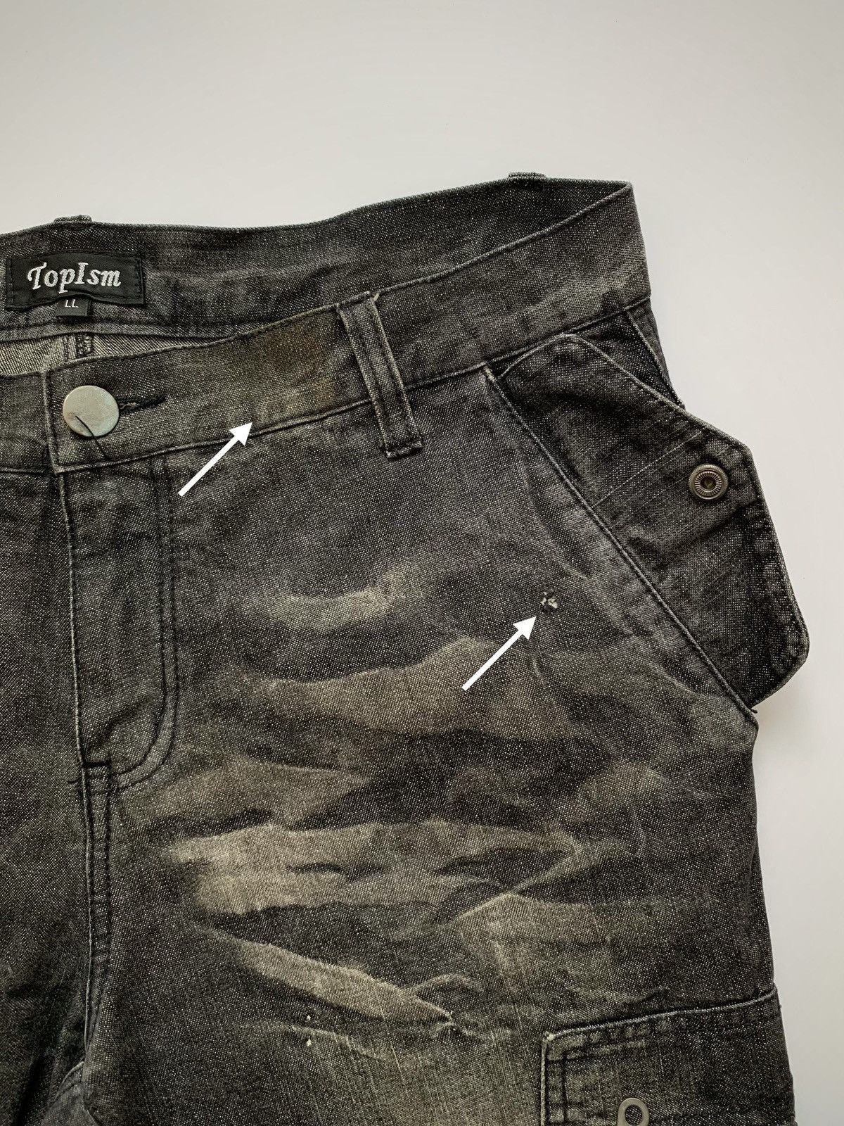 Japanese Brand 2000s Topism Flared Bondage Zipper Jeans Size US 35 - 6 Thumbnail