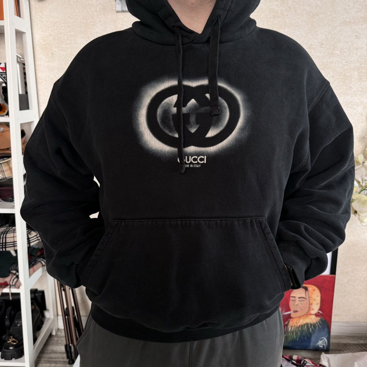 Gucci Gucci hoodie graffiti monogram logo Size US S / EU 44-46 / 1 - 17 Thumbnail