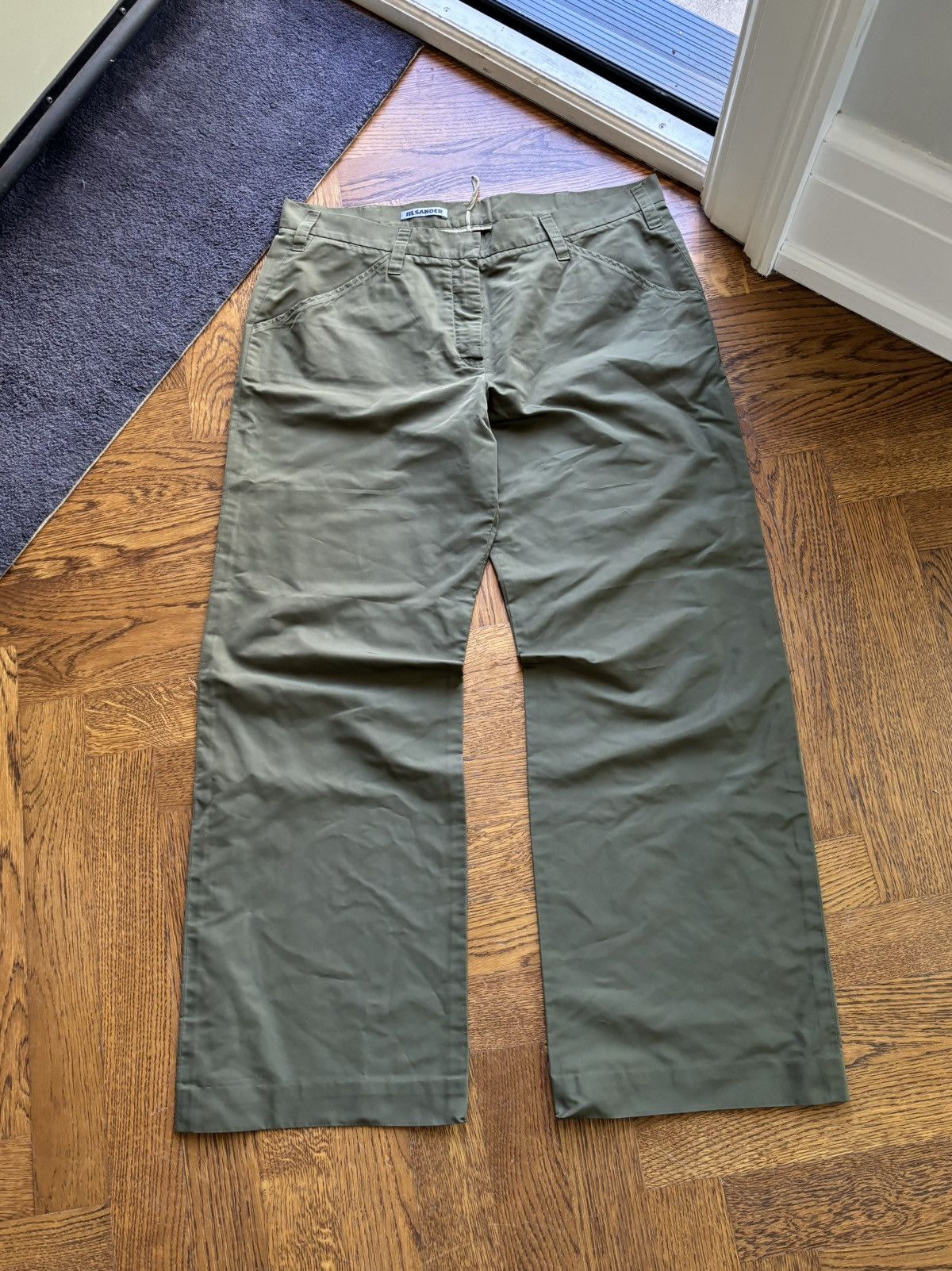 Jil Sander × Vintage Jil Sander Silk Pants Vintage Trousers Army Green Prada Y2K Size 35" - 3 Thumbnail