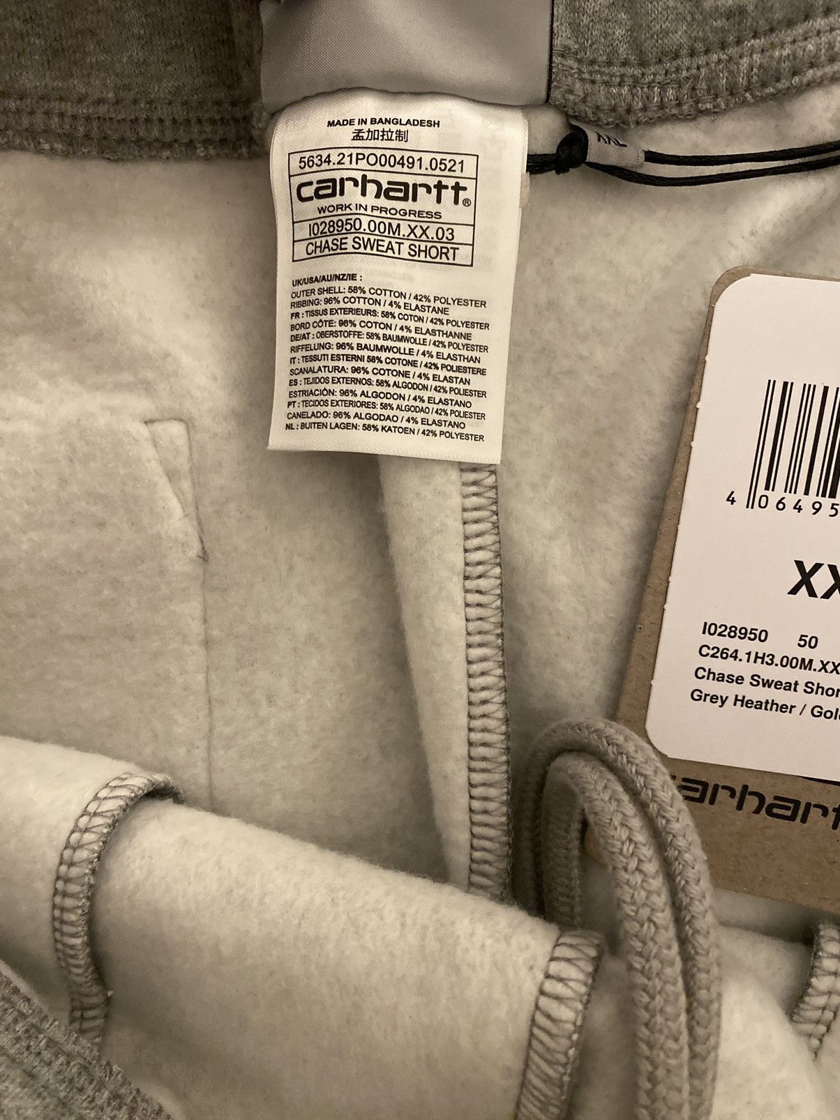 Carhartt Wip Carhartt WIP Chase Sweat Short Heather Grey NWT Size US 40 / EU 56 - 9 Thumbnail