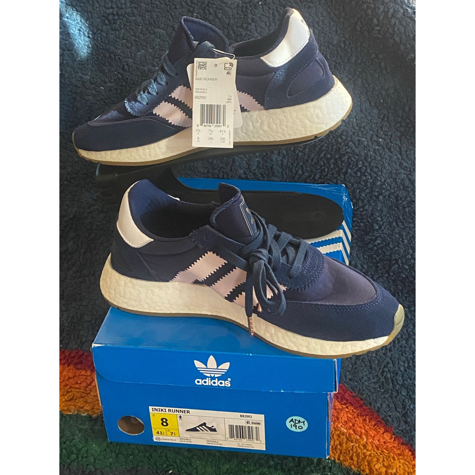 Adidas Adidas Iniki Boost 'Collegiate Navy' m8 w9.5 Size US 8 / EU 41 - 3 Thumbnail