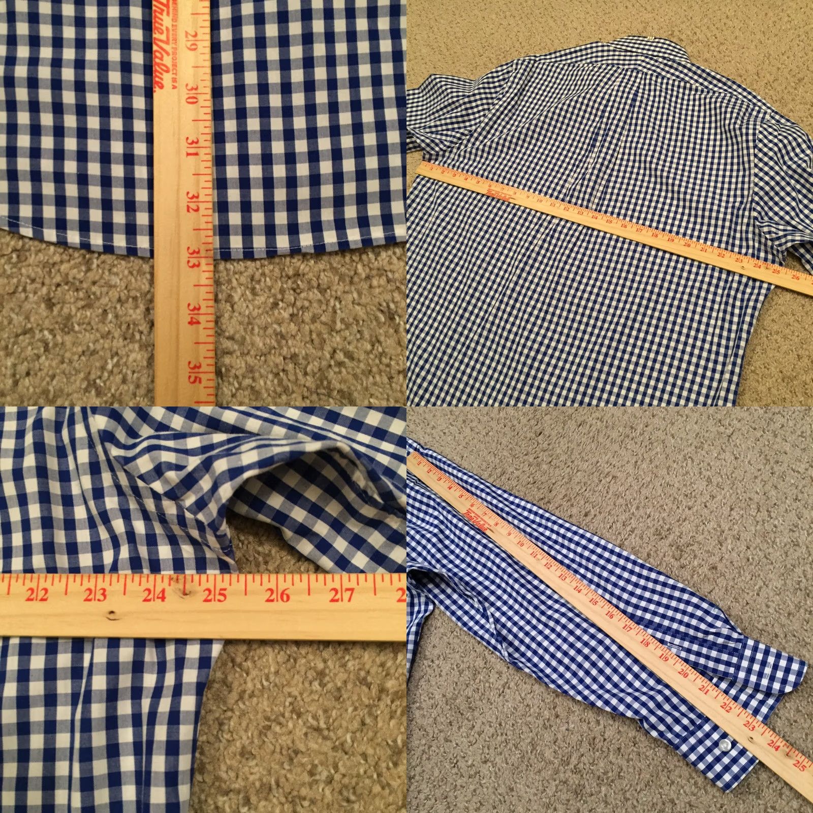 Lands' End Lands' End Shirt Mens 17 Blue Plaid Long Sleeve Button Up Size US XL / EU 56 / 4 - 8 Thumbnail