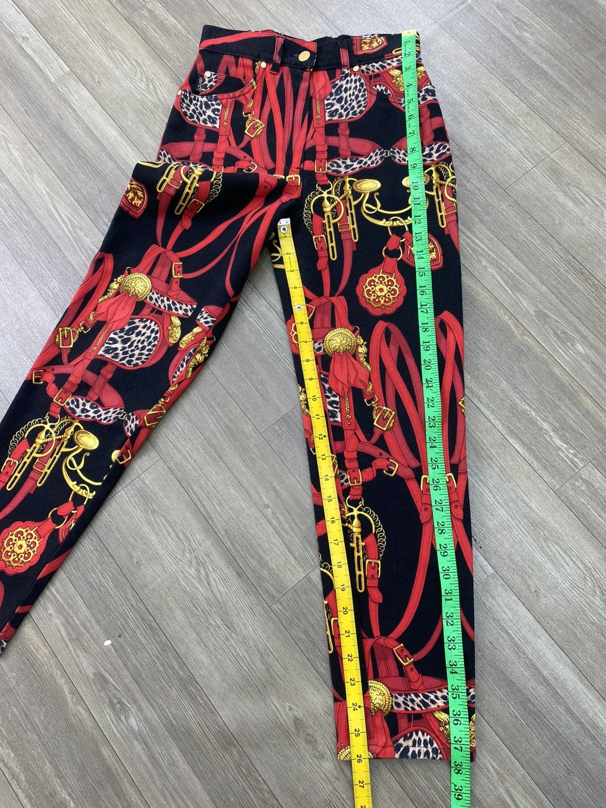 Japanese Brand Vintage Laurel Baroque Equestrian Chanis Scarf Print Pants Size US 27 - 24 Thumbnail