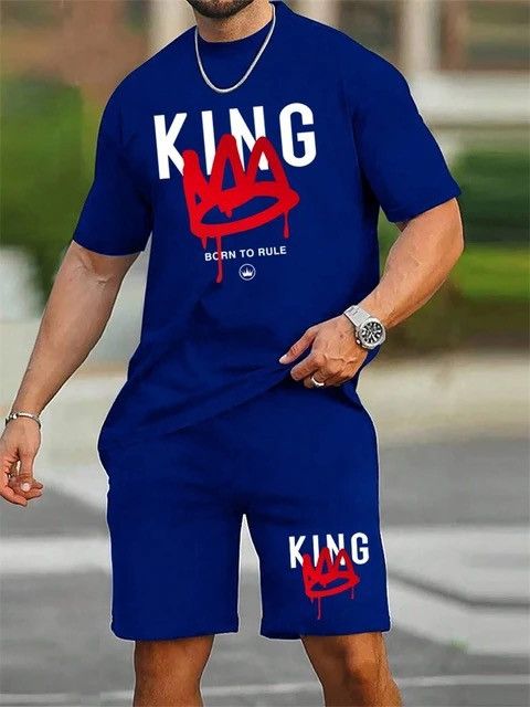 Other New Men's Short Sleeve Shorts Set Fashion King Size US XL / EU 56 / 4 - 1 Preview