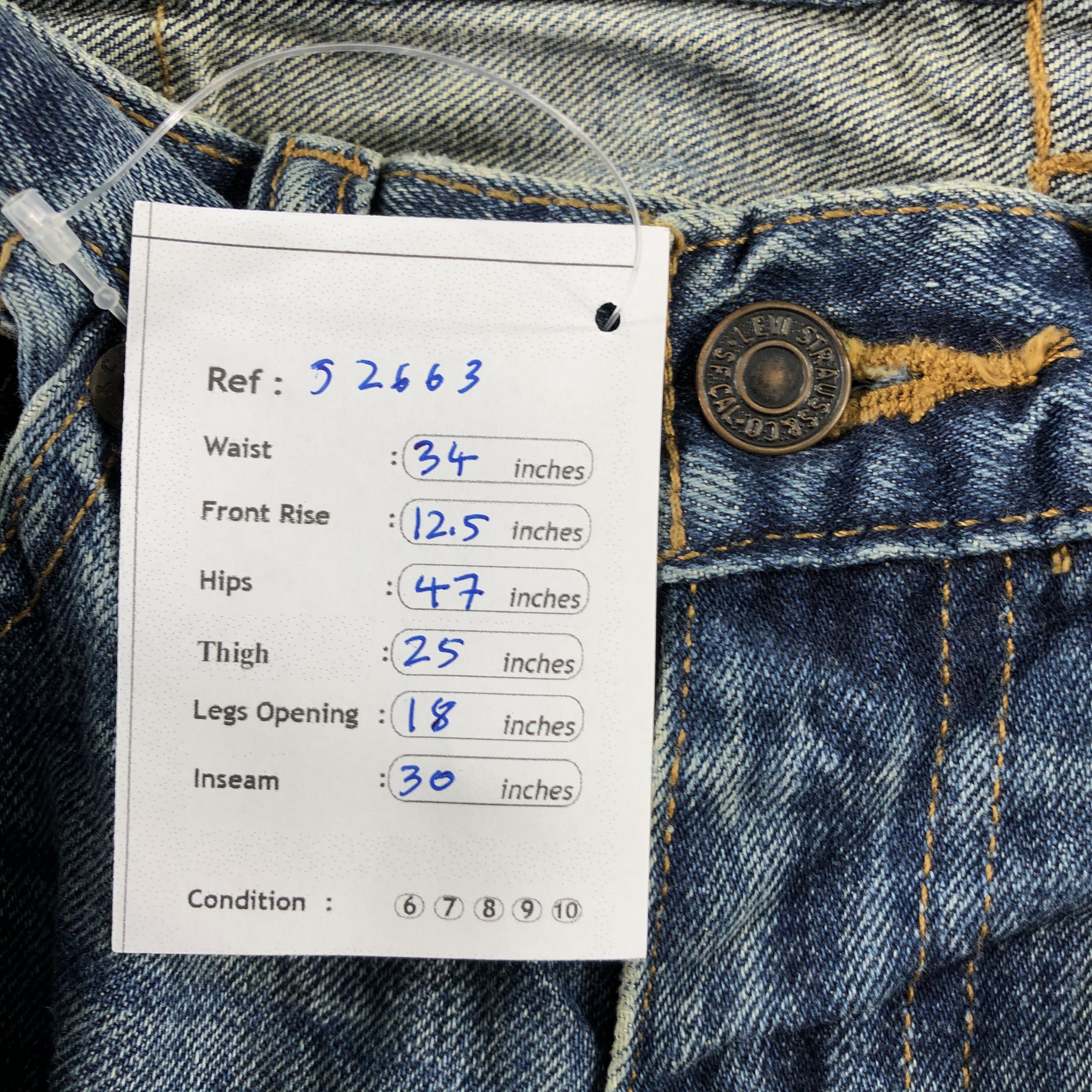 Levi's Vintage Blue Wash Levis 505 Jeans-J2663 Size US 34 / EU 50 - 11 Thumbnail