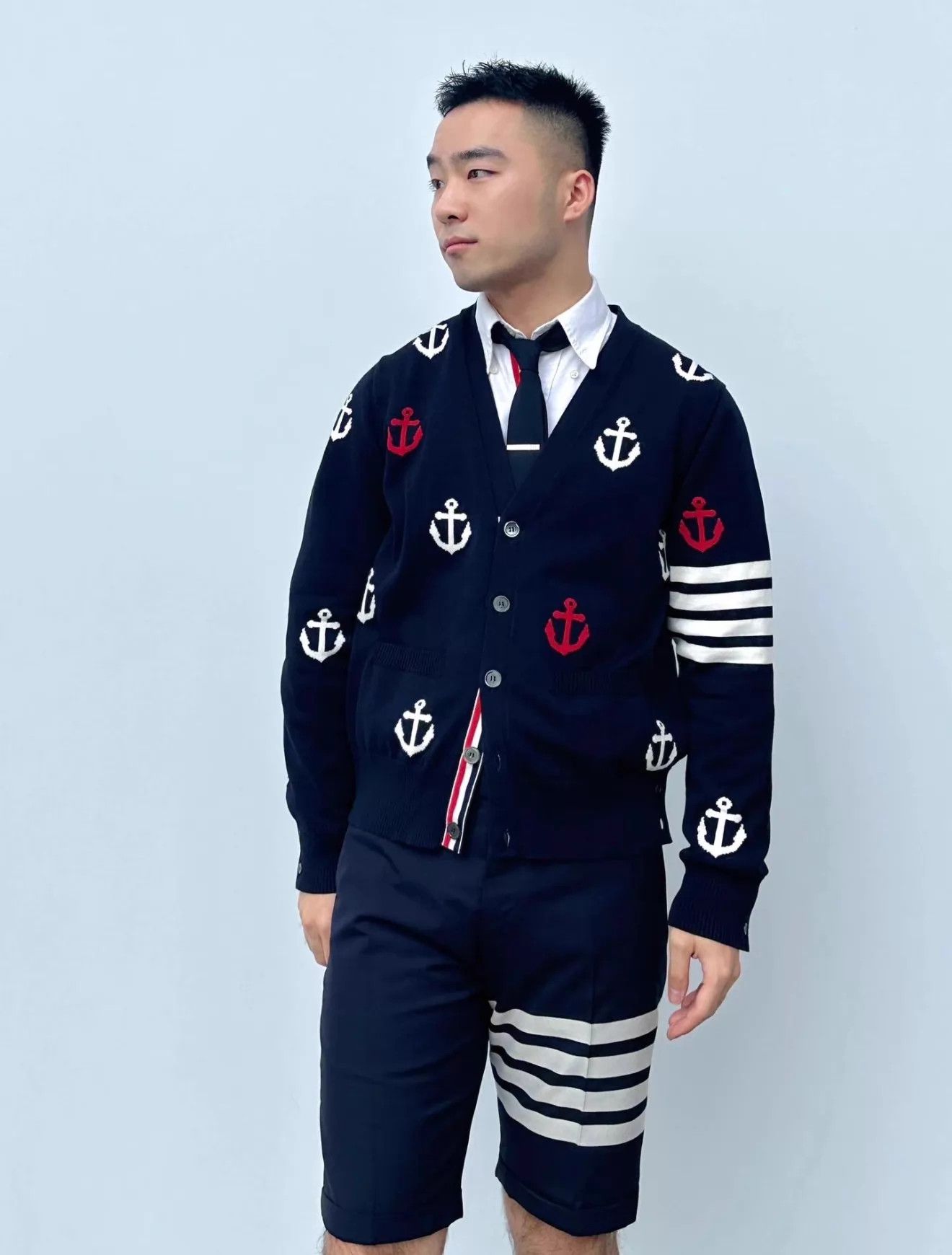 Thom Browne Thom Browne 4-Bar Navy Blue Gold Buttons Suit Shorts Size 2 Size US 34 / EU 50 - 7 Thumbnail