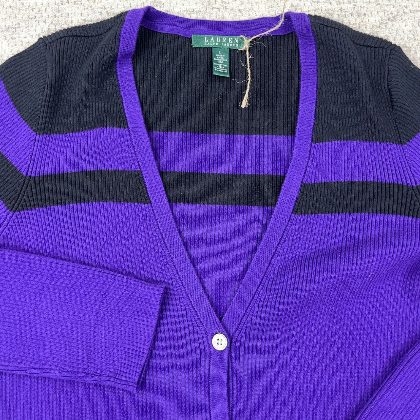 Ralph Lauren VINTAGE Lauren Ralph Lauren Cardigan Shirt Women L Purple Pockets All Seasons Lightweight 90s/Classic Mens Womens Size L / US 10 / IT 46 - 2 Thumbnail
