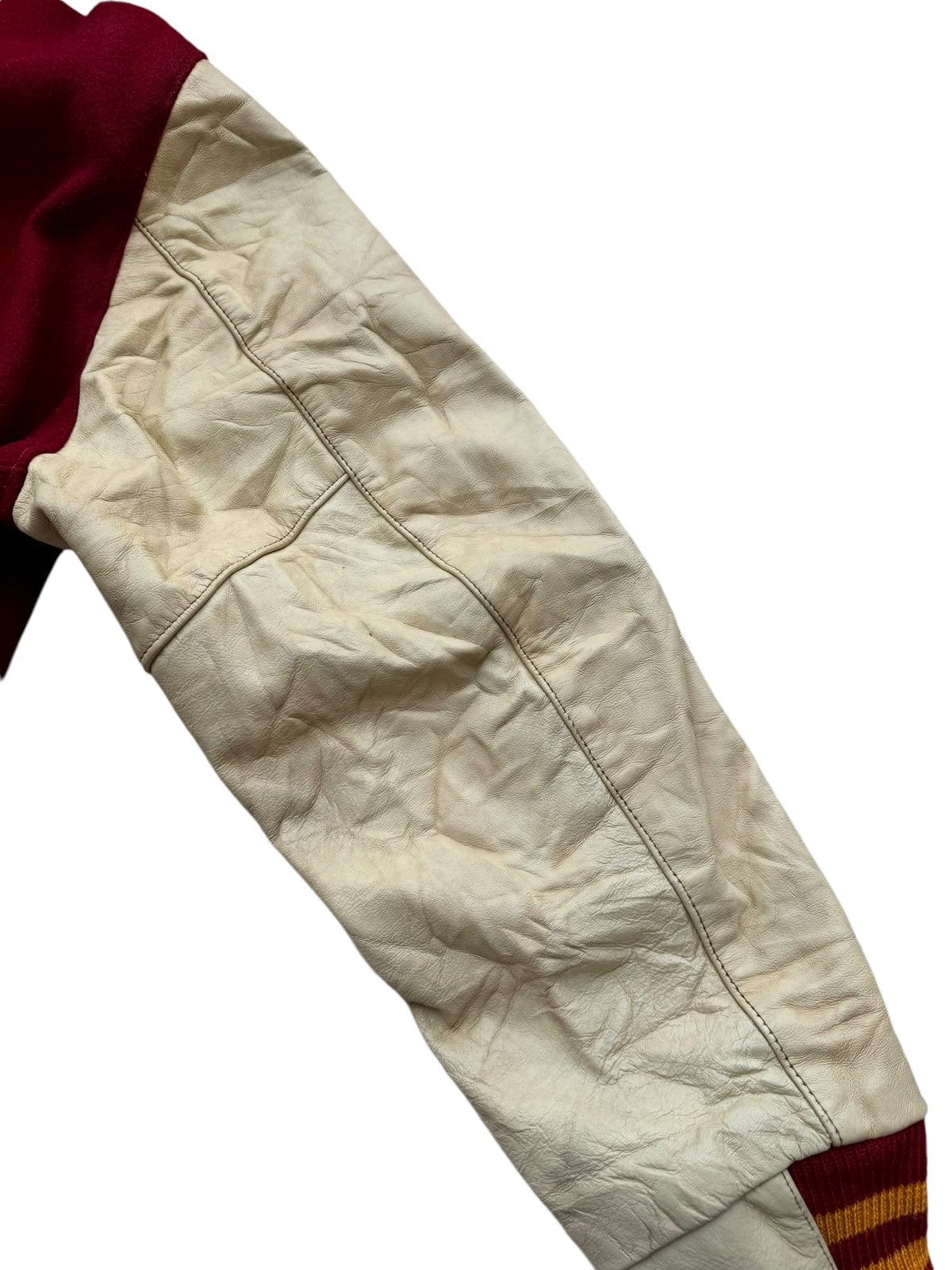 Golden Bear ⚡️⚡️Vintage Golden Bear Varsity Leather Sleeve Jacket Size US XL / EU 56 / 4 - 12 Thumbnail