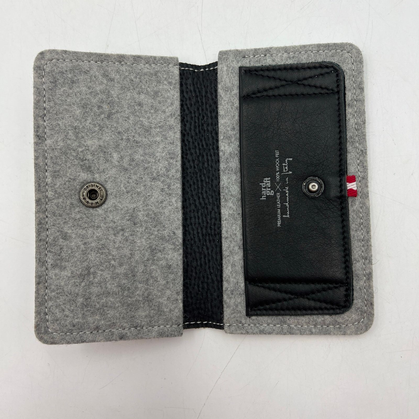 hardgraft Hard Graft Card Fold Wallet Gray Leather Felt Size ONE SIZE - 2 Thumbnail