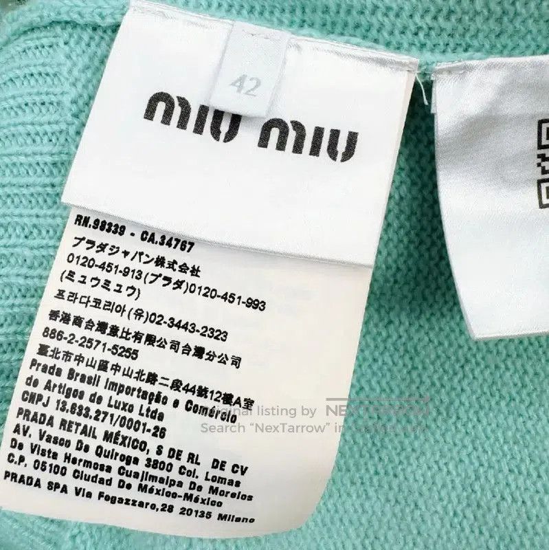 Miu Miu Miu Miu Lightweight Turquoise Cashmere Sweater . Size S / US 4 / IT 40 - 5 Thumbnail