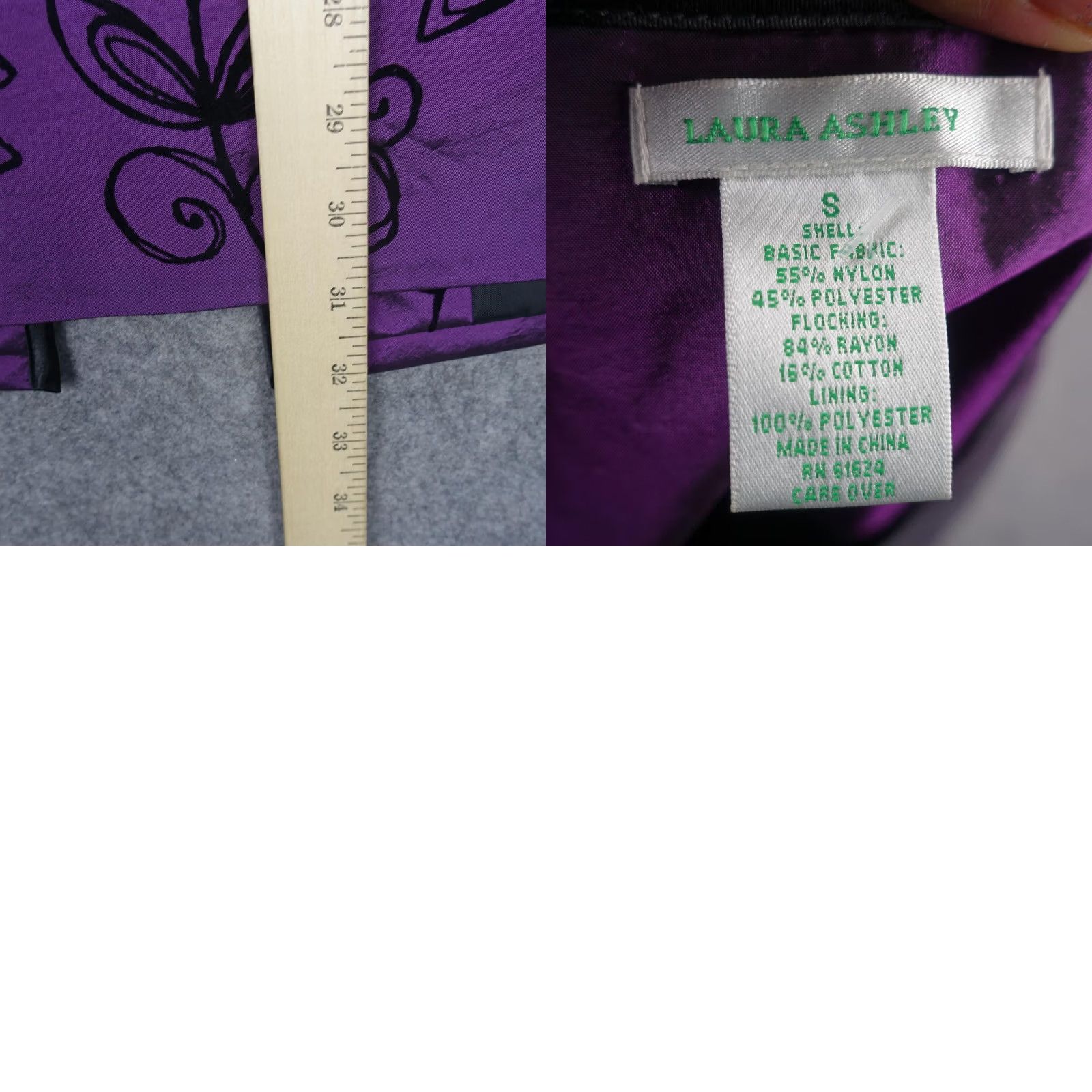 Laura Ashley VINTAGE Laura Ashley Jacket Womens Small Purple Floral Flocked Whimsygoth Dressy Jacket, Purple Floral, Laura Ashley, Regular, S, Womens Size S / US 4 / IT 40 - 9 Thumbnail