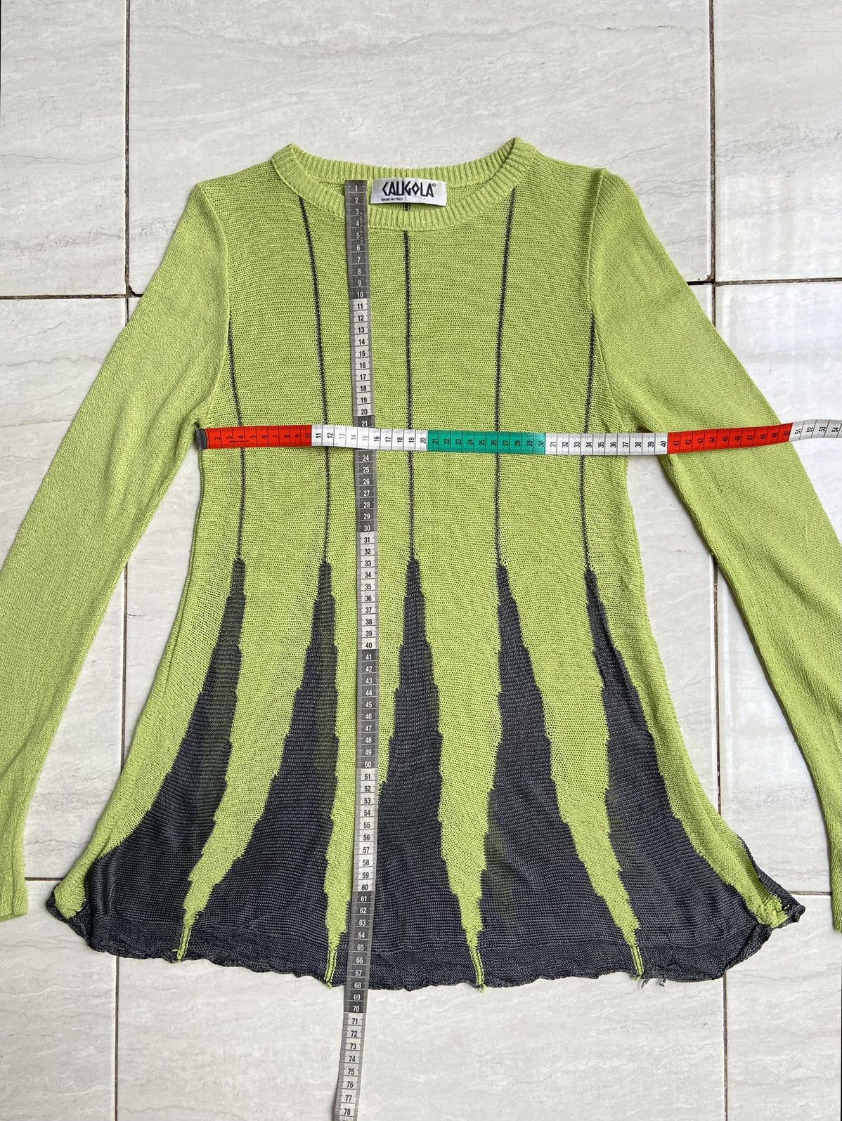 Designer CALIGOLA Knit Long Sleeve T-shirt Size US XXS / EU 40 - 2 Thumbnail