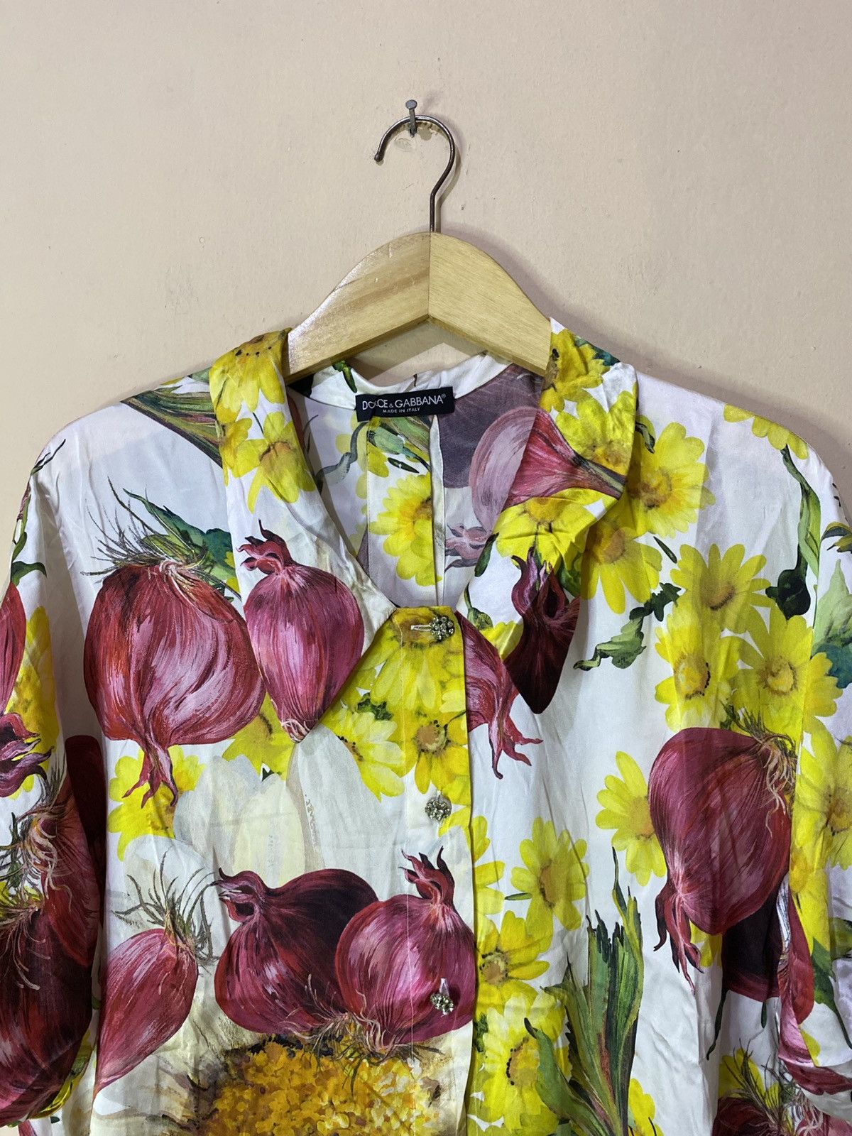 Dolce & Gabbana SS2012 Dolce & Gabbana Onion Printed Silk Shirt Size S / US 4 / IT 40 - 4 Thumbnail