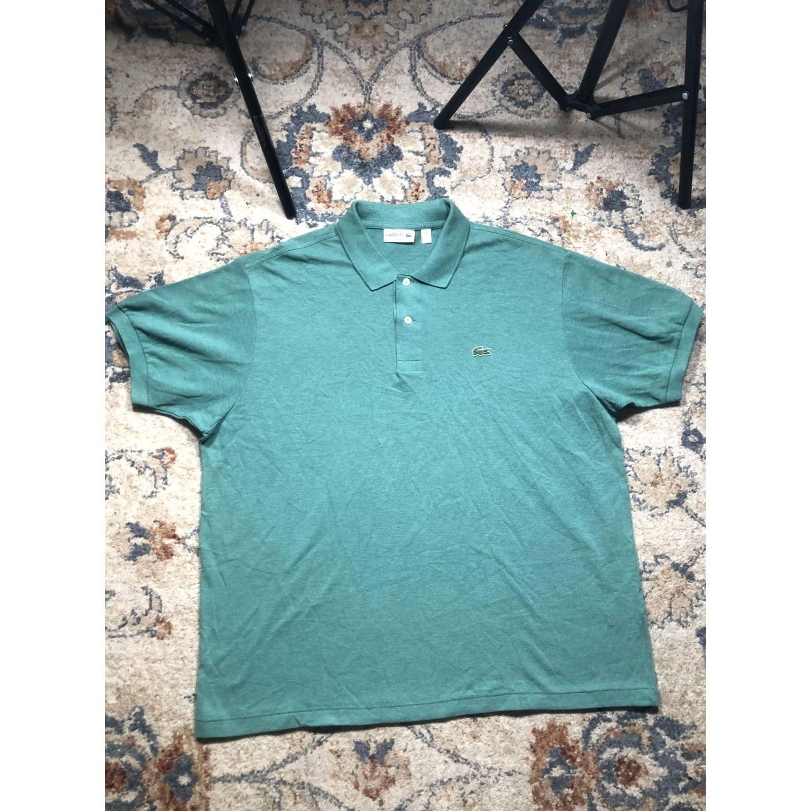 Lacoste VINTAGE: No Lacoste Polo Shirt Mens 3XL Green Classic Fit Short Sleeve Croc Logo Pique Shirt Size US XXL / EU 58 / 5 - 2 Thumbnail