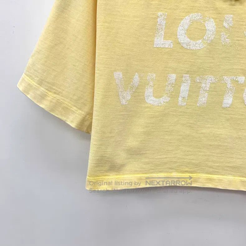 Louis Vuitton Louis Vuitton 24 yellow logo print made old round neck cot Size S / US 4 / IT 40 - 4 Thumbnail
