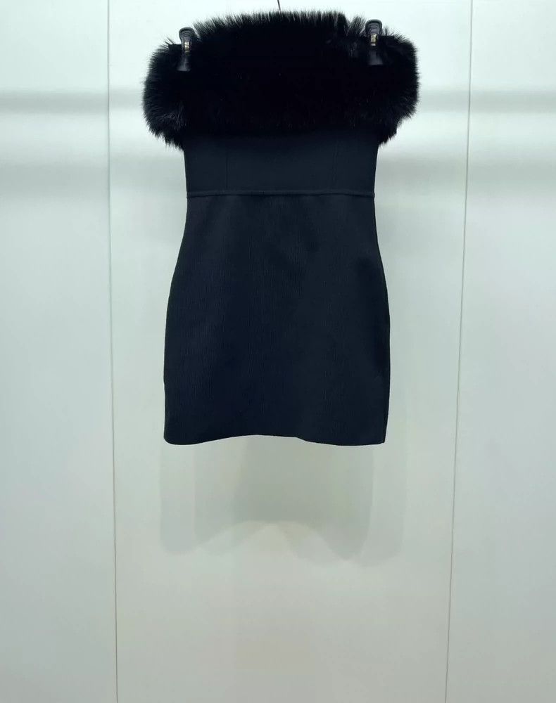 Yves Saint Laurent saint laurent Black wool knit strapless dress 2503-Nextarro Size XS / US 0-2 / IT 36-38 - 1 Thumbnail