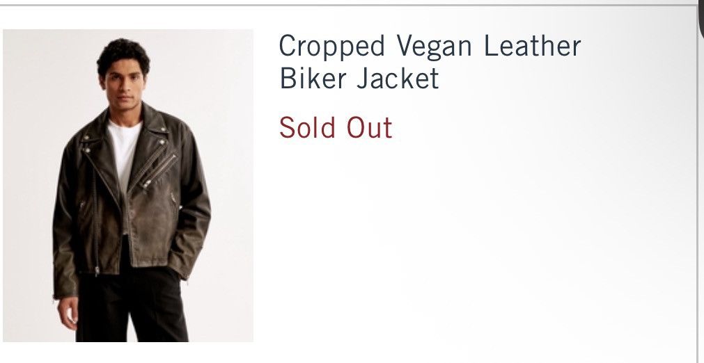 Abercrombie & Fitch abercrombie & fitch men's cropped vegan leather biker jacket Size US M / EU 48-50 / 2 - 2 Thumbnail