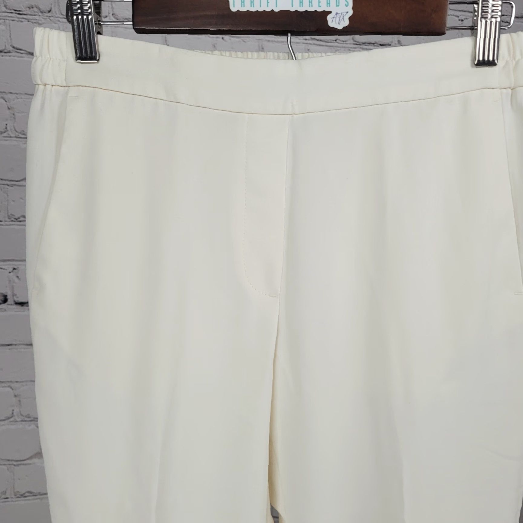J.Crew J.Crew Ivory Jamie Pant Mid Rise Pull On Lightweight Tapered Ankle 4 (28x27) Womens Pants Size 27" / US 4 / IT 40 - 5 Thumbnail