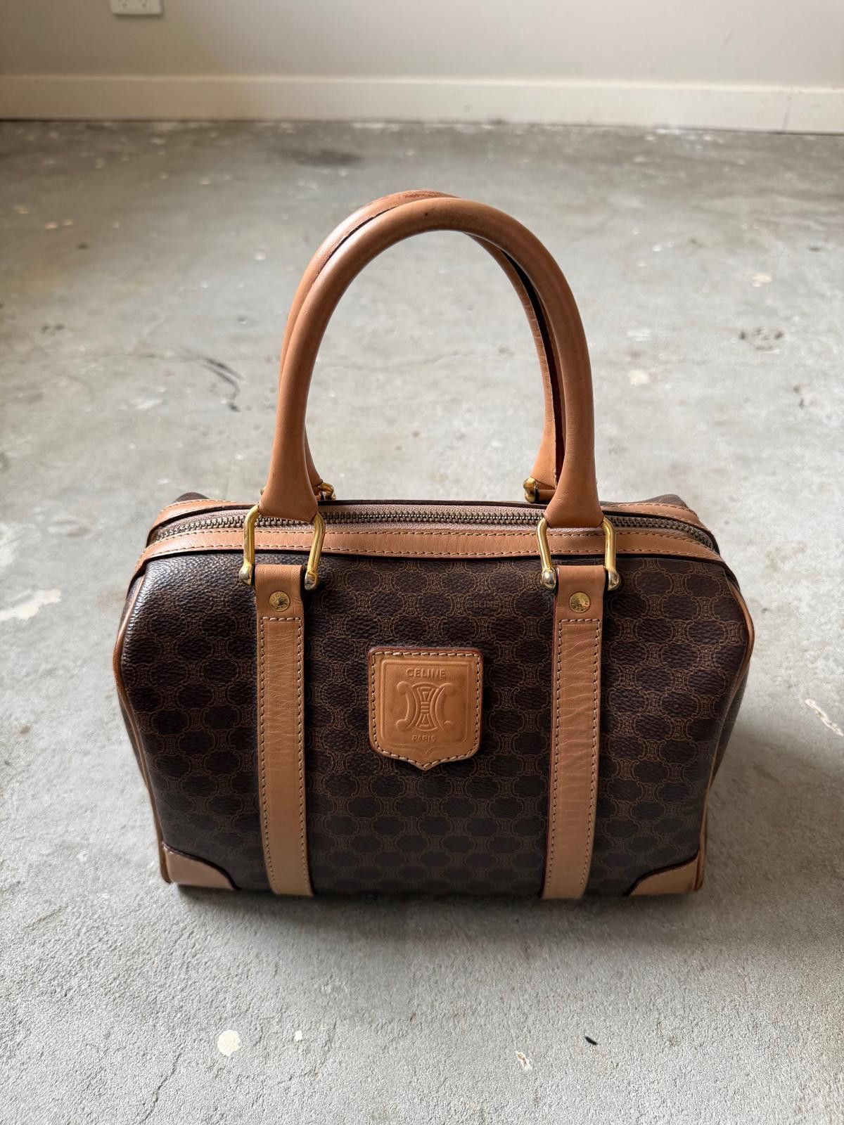 Celine Celine Macadam Boston Bag Brown/Beige Size ONE SIZE - 1 Thumbnail
