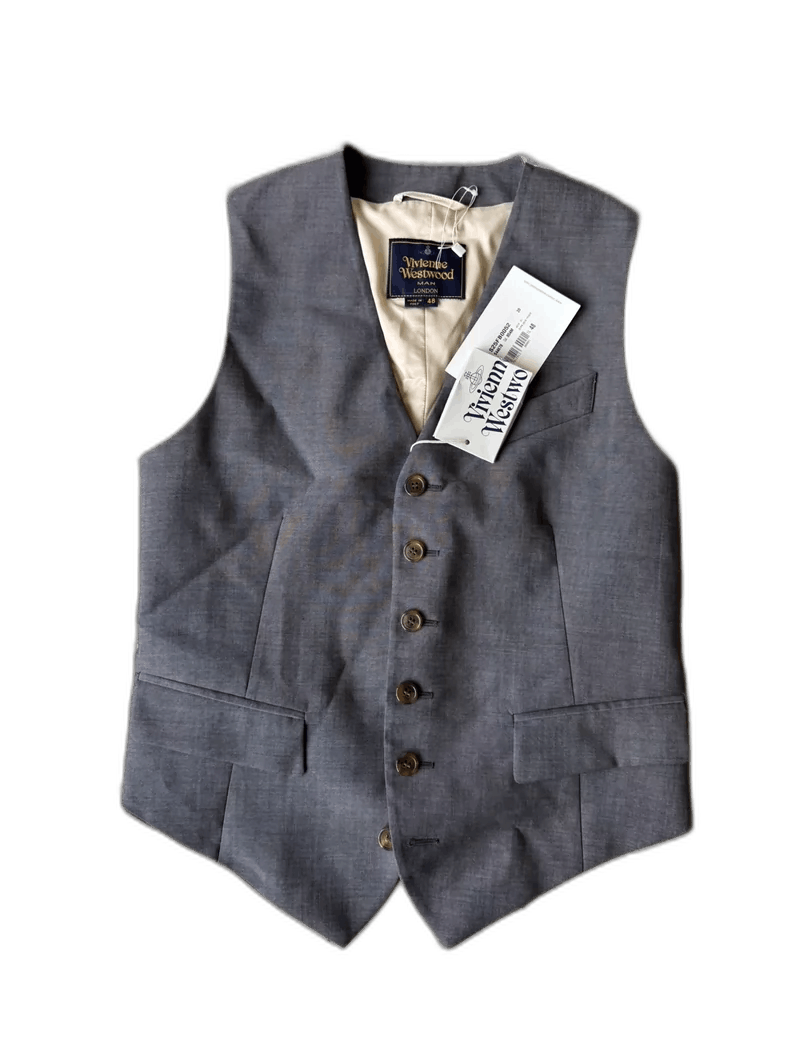 Vivienne Westwood Vivienne Westwood Grey Wool Tie Waist Vest - dmc Size M / US 6-8 / IT 42-44 - 1 Thumbnail