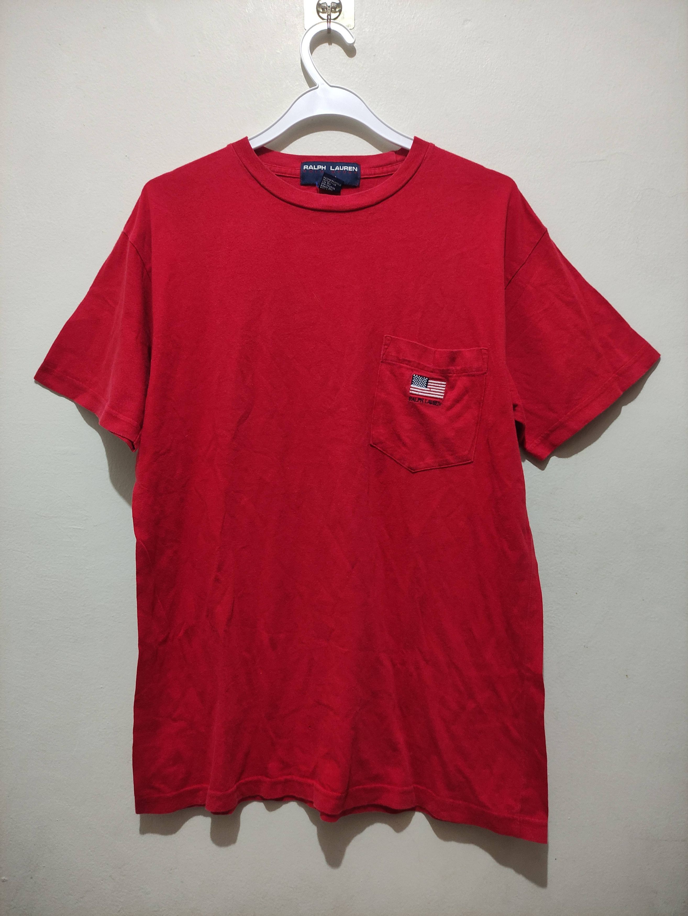 Polo Ralph Lauren Vintage POLO SPORT RALPH LAUREN USA Flag Pocket T-shirt Size US M / EU 48-50 / 2 - 1 Thumbnail