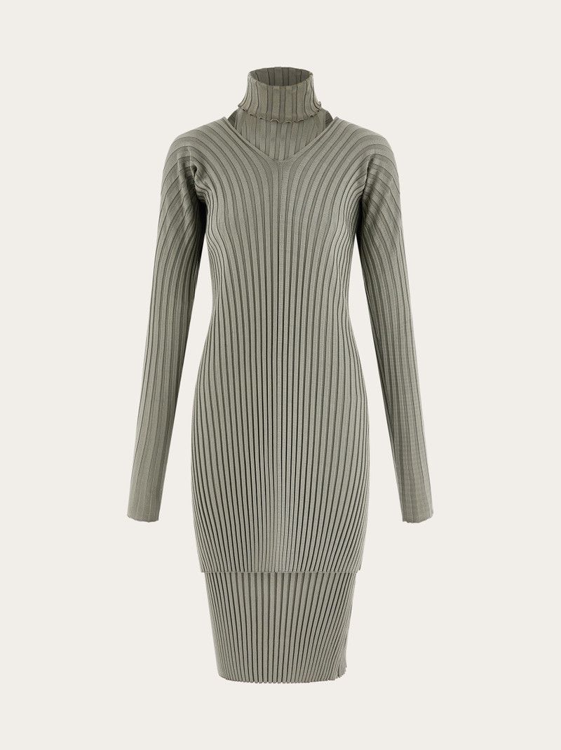 Salvatore Ferragamo o1y0326 Mini Dress in Gray Size M / US 6-8 / IT 42-44 - 1 Thumbnail