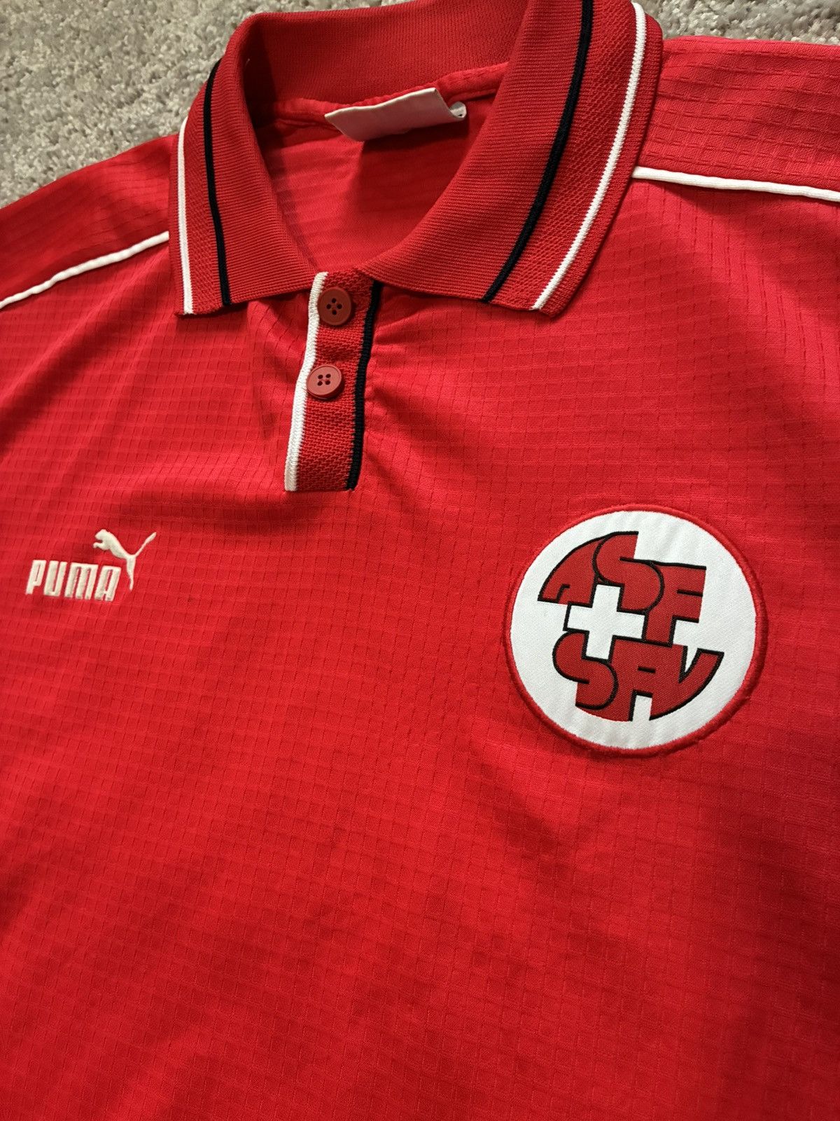 Puma 1998 Switzerland Jersey Size US L / EU 52-54 / 3 - 3 Thumbnail