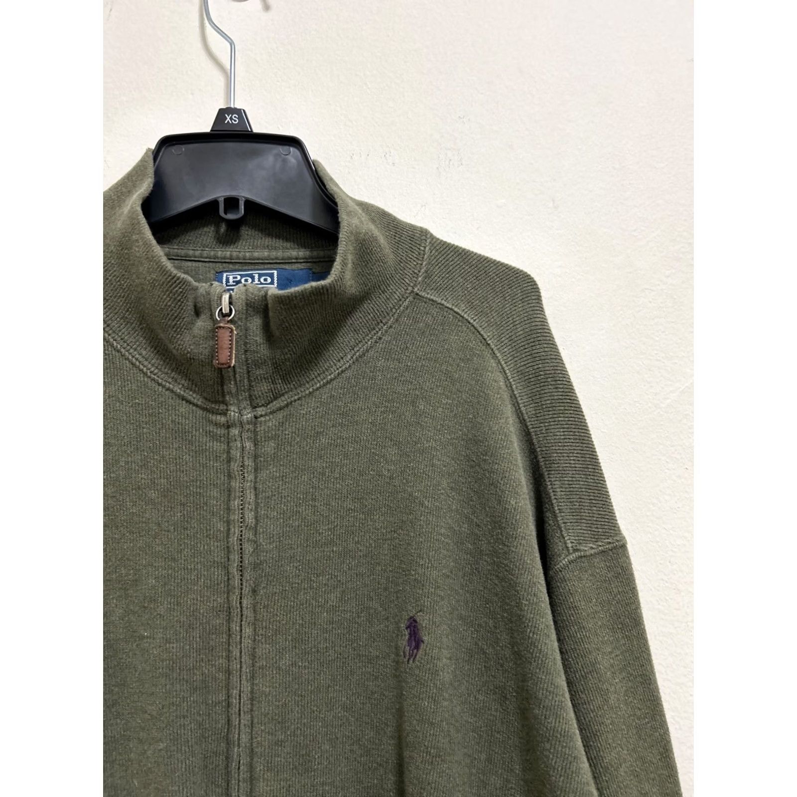 Ralph Lauren Polo Ralph Lauren Sweater Mens L Green Olive Ribbed Full Zip Hoodie Pony YKK Size US L / EU 52-54 / 3 - 5 Thumbnail