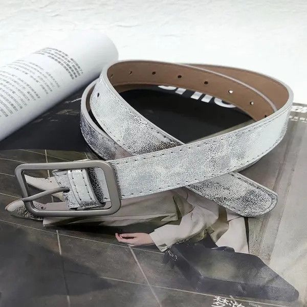 Other Metallic Silver Belt with Sleek Buckle Size ONE SIZE - 3 Thumbnail