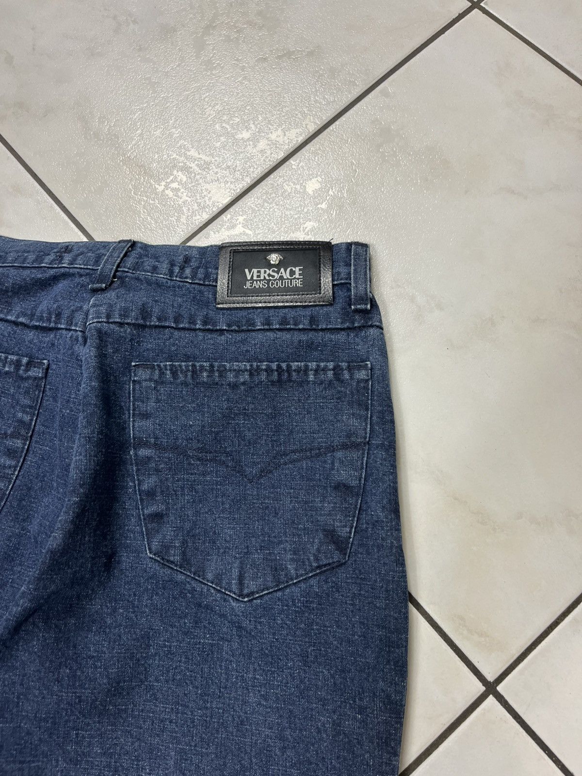 Versace × Versace Jeans Couture × Vintage Vintage Versace Jeans Couture denim pants shiny soaked dip Size 30" / US 8 / IT 44 - 19 Thumbnail